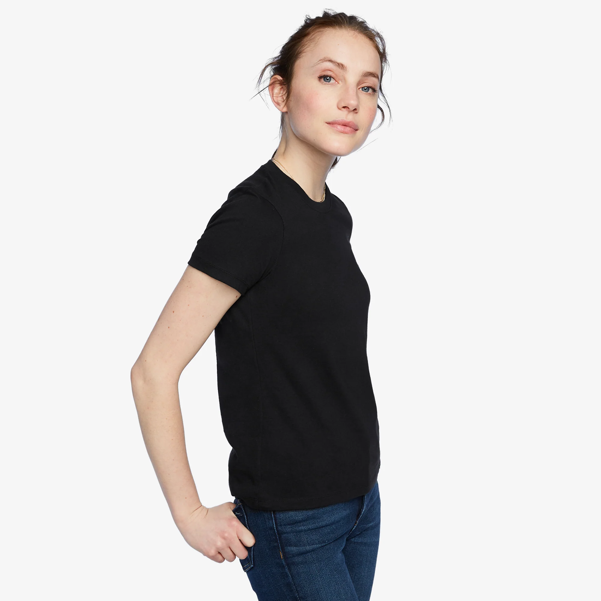 Women's Classic Cotton Crew Tee - Black - Image 3
