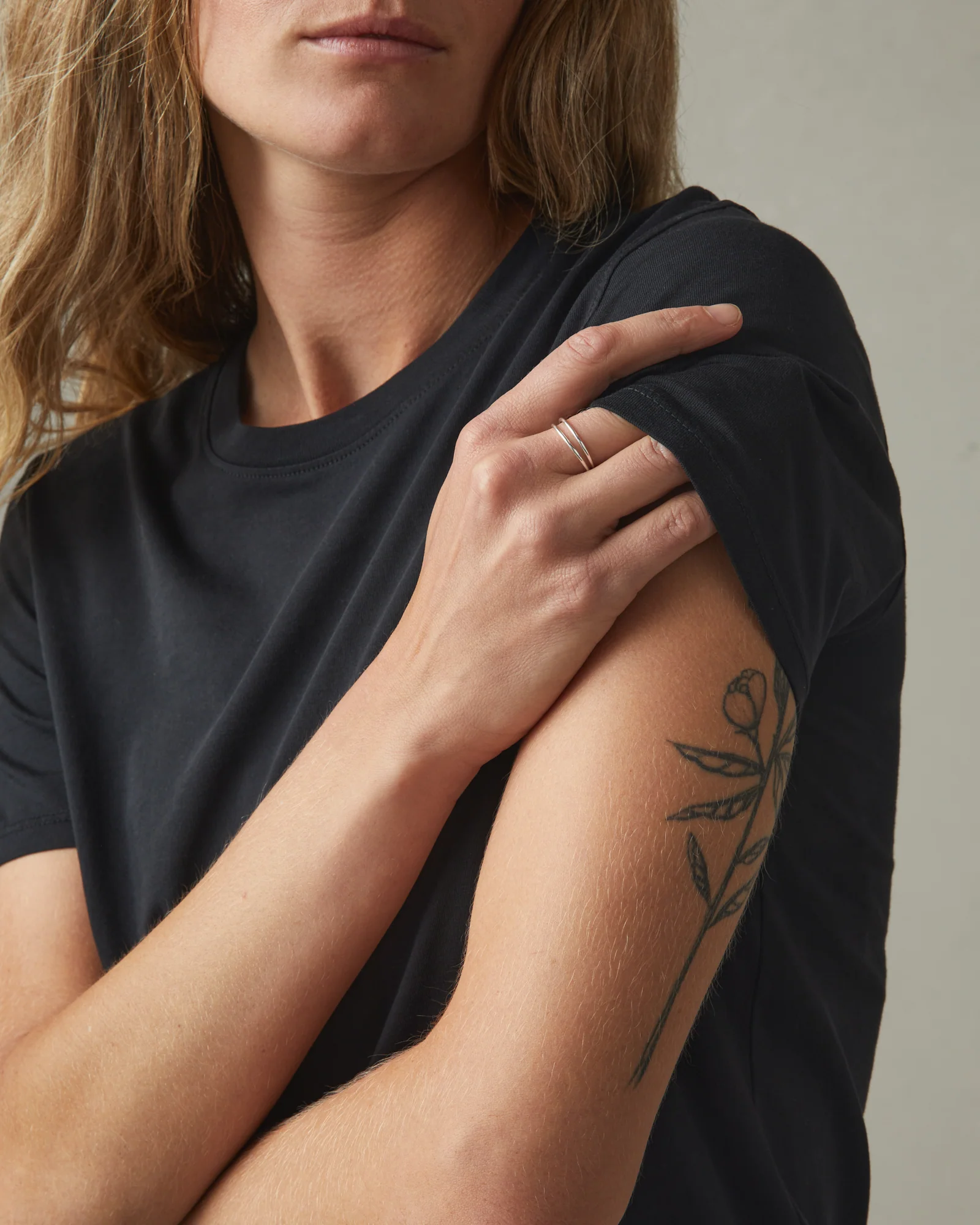 Women's Classic Cotton Crew Tee - Black - Image 5