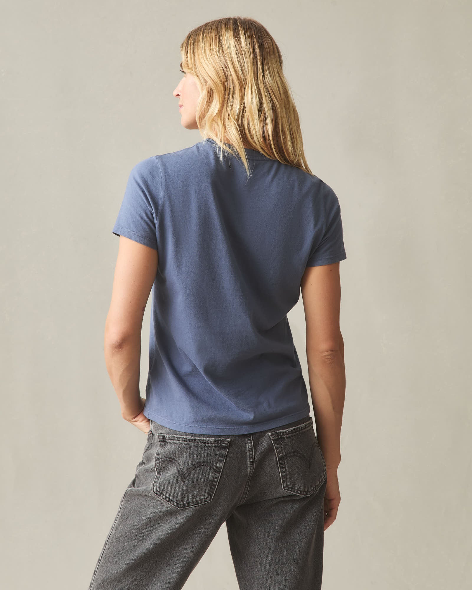 Women's Classic Cotton Crew Tee - Blue Jean - Image 4