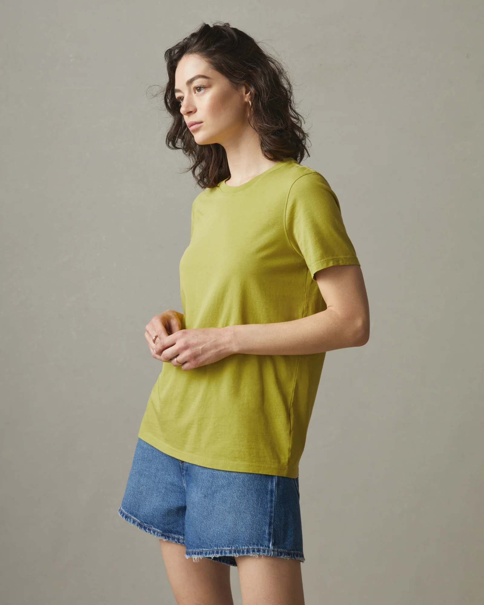 Women's Classic Cotton Crew Tee - Lemongrass - Image 2