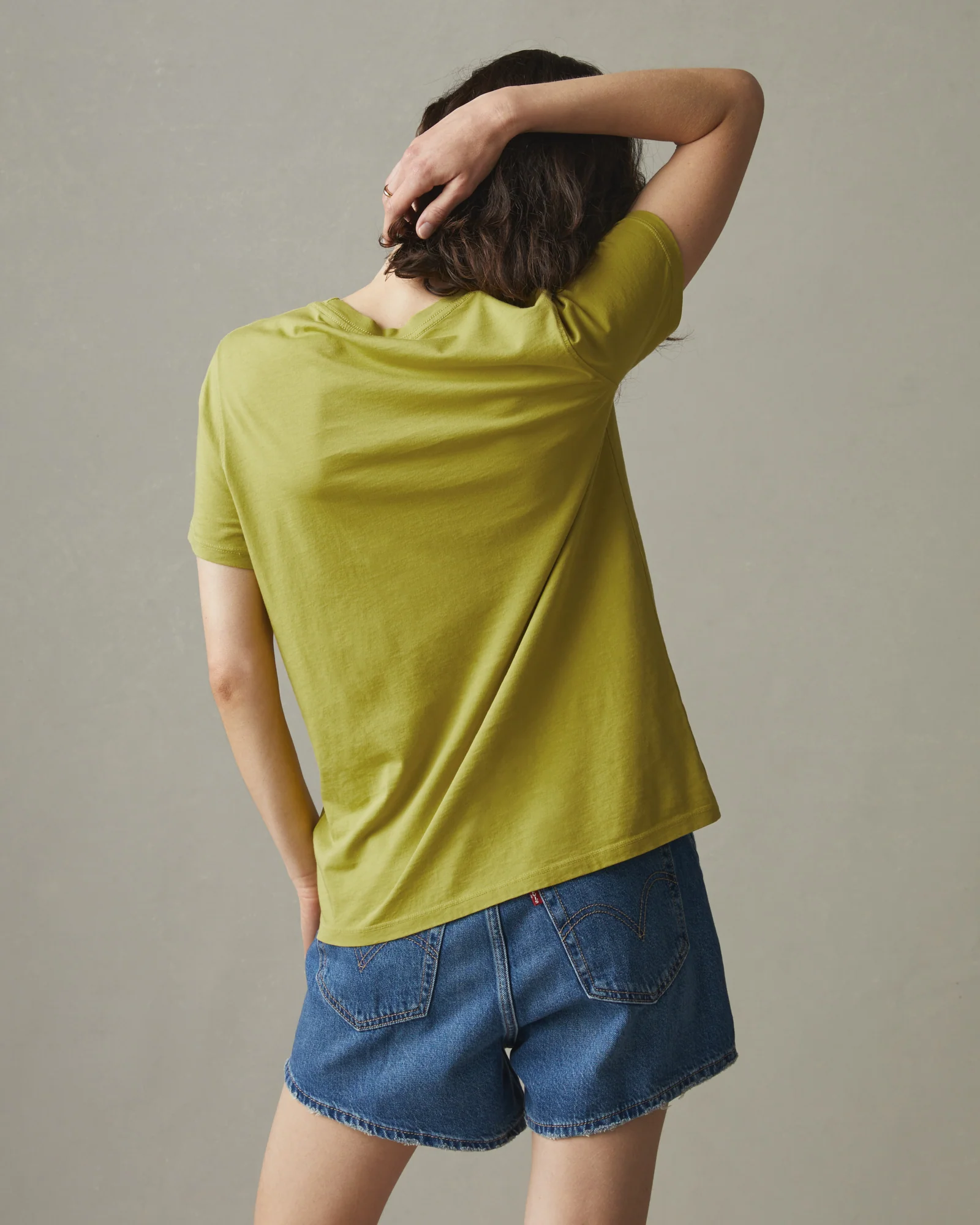 Women's Classic Cotton Crew Tee - Lemongrass - Image 3