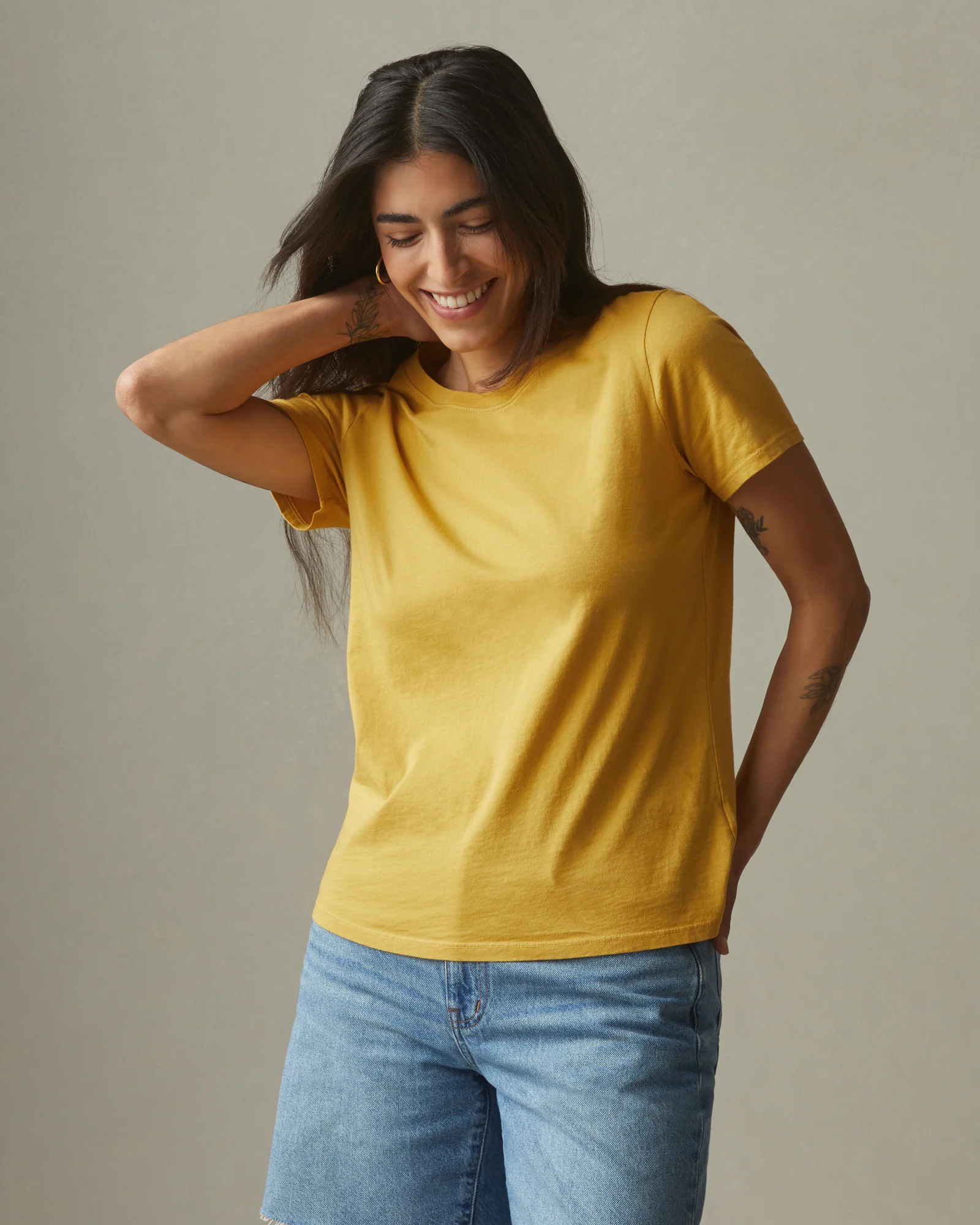 Women's Classic Cotton Crew Tee - Straw