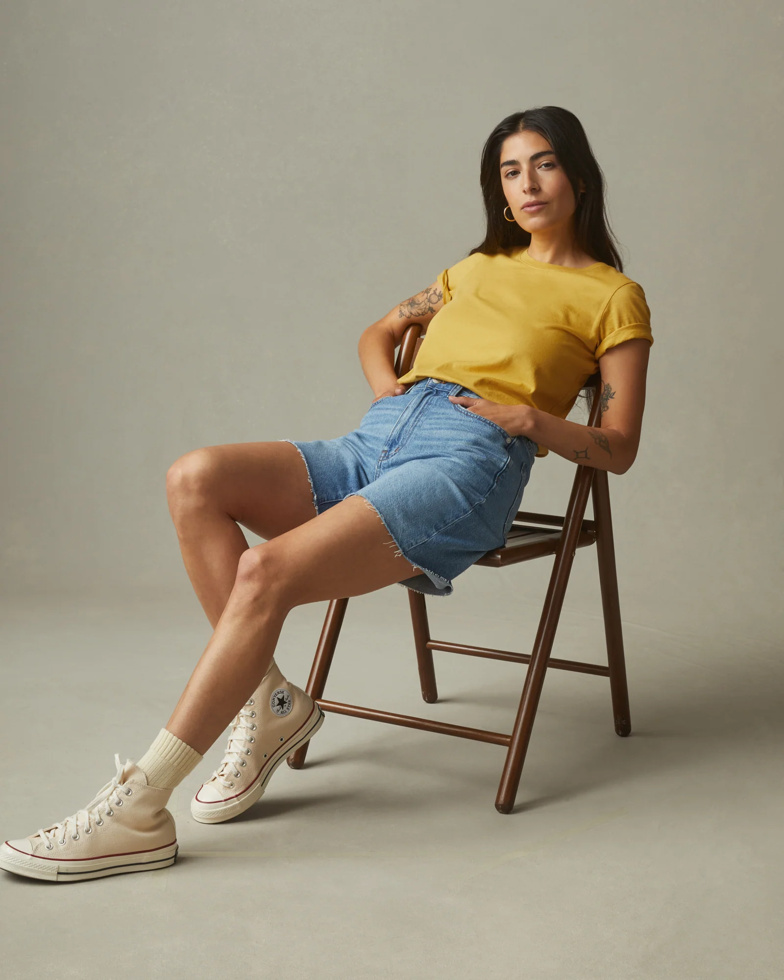 Women's Classic Cotton Crew Tee - Straw - Image 4