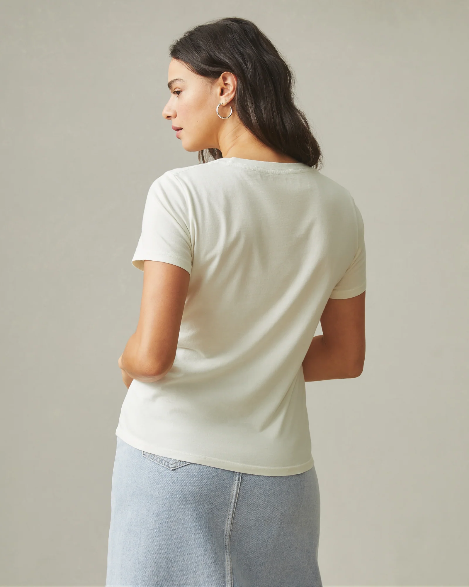 Women's Classic Cotton Crew Tee - Turtledove - Image 3