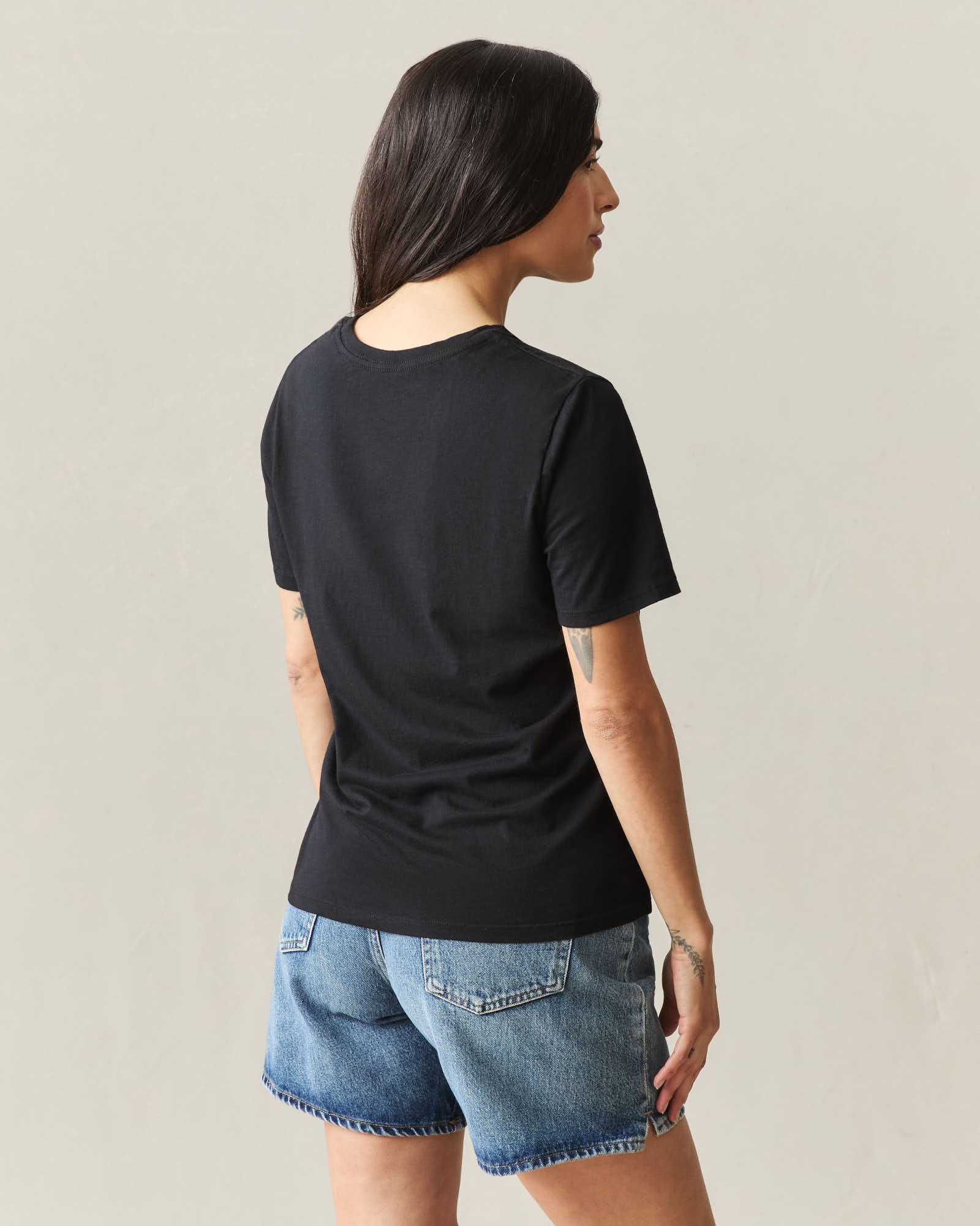 Women's Classic Cotton Crew Tee - Black - Image 2