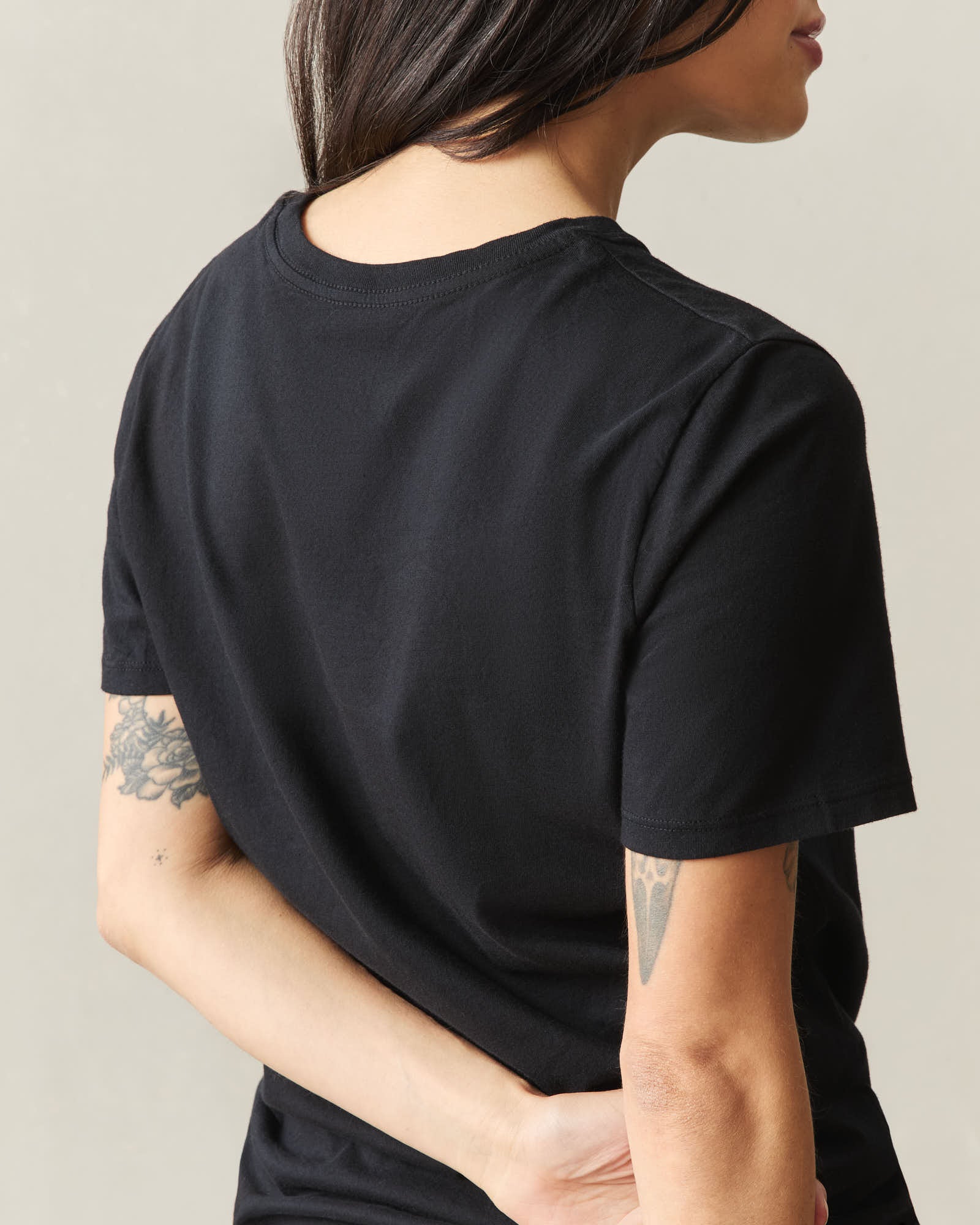 Women's Classic Cotton Crew Tee - Black - Image 4