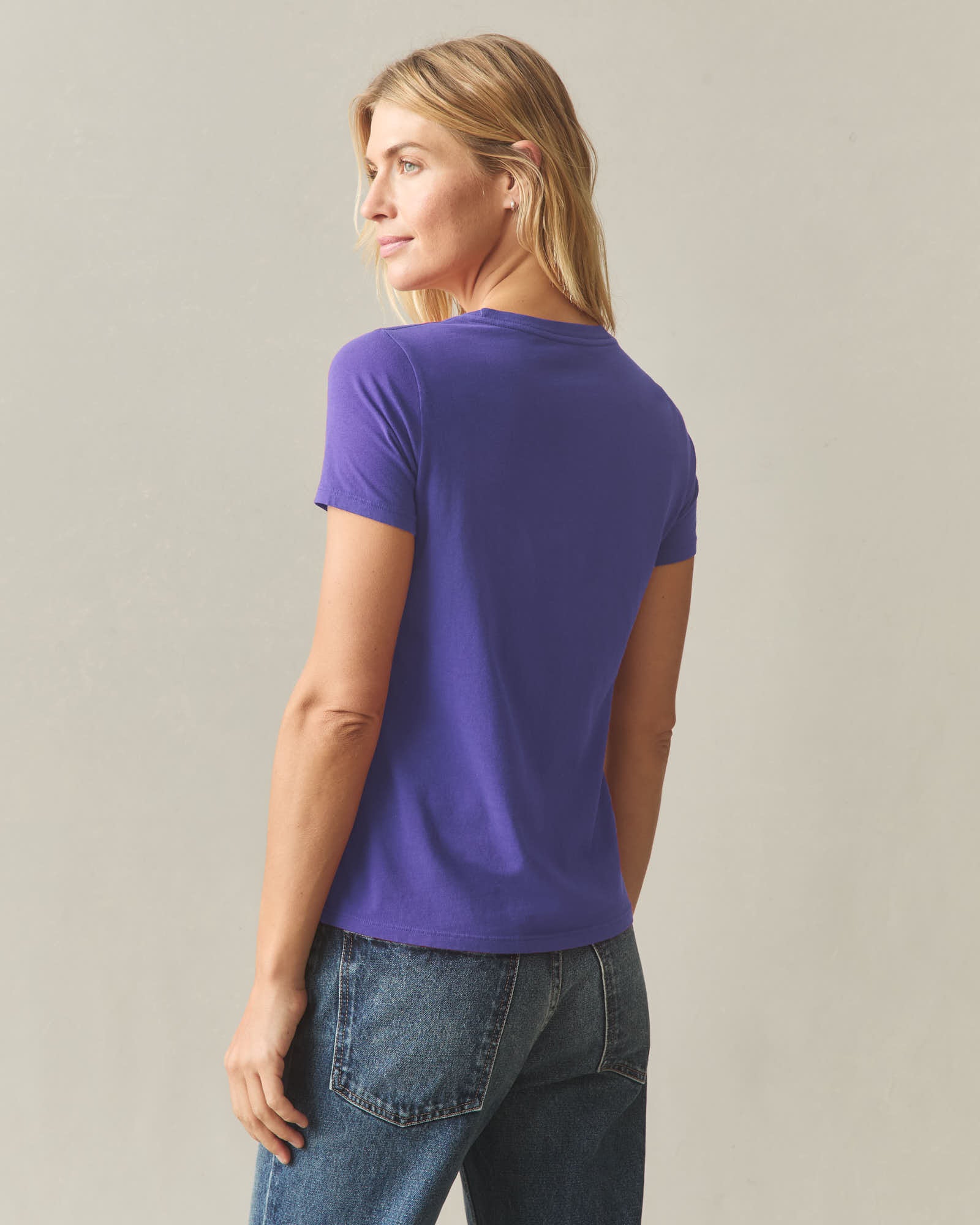 Women's Classic Cotton Crew Tee - Purple Opulence - Image 3
