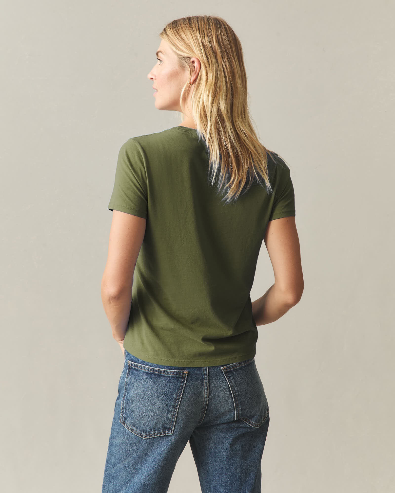 Women's Classic Cotton Crew Tee - Rifle Green - Image 3