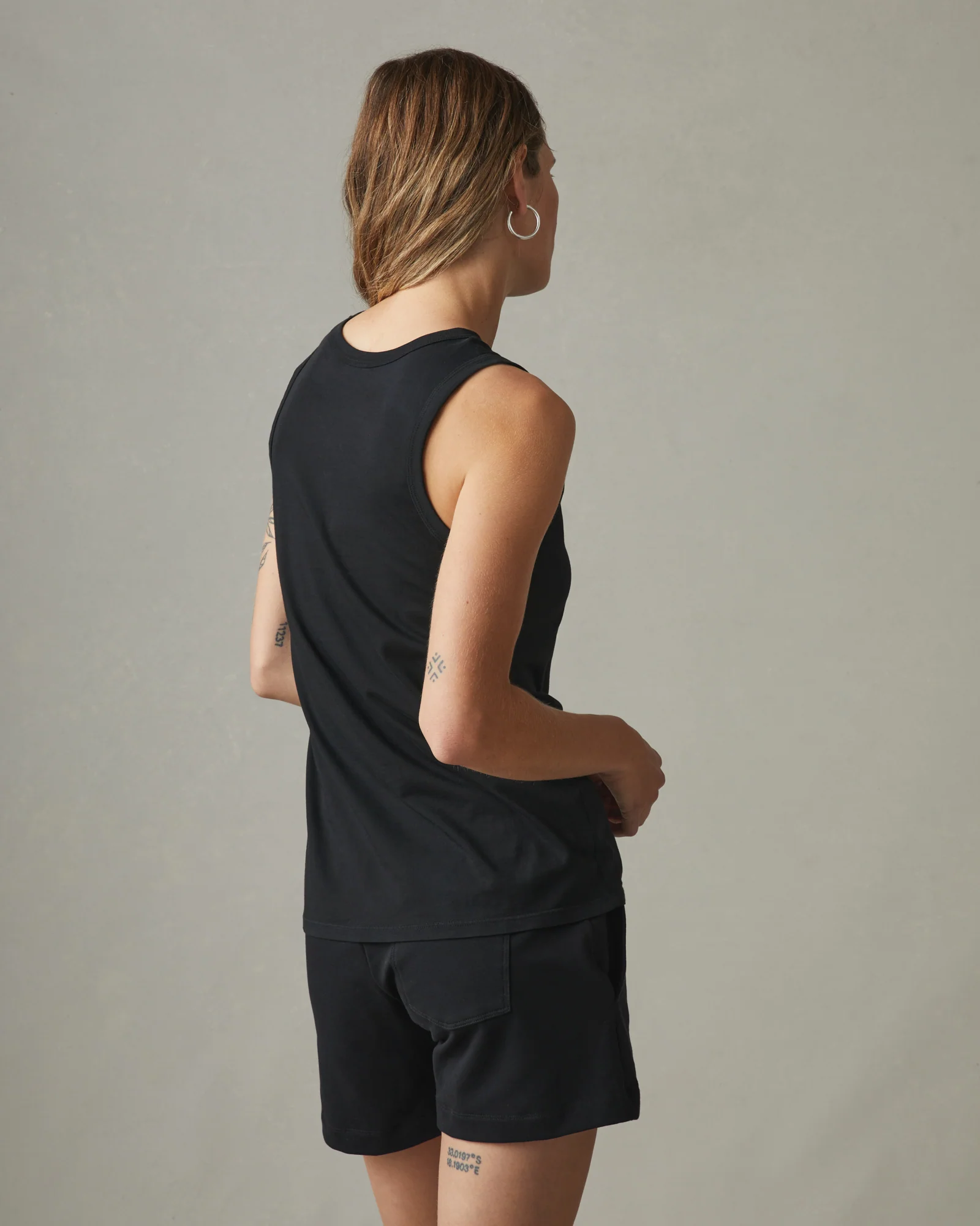 Women's Classic Cotton Muscle Tank - Black - Image 3