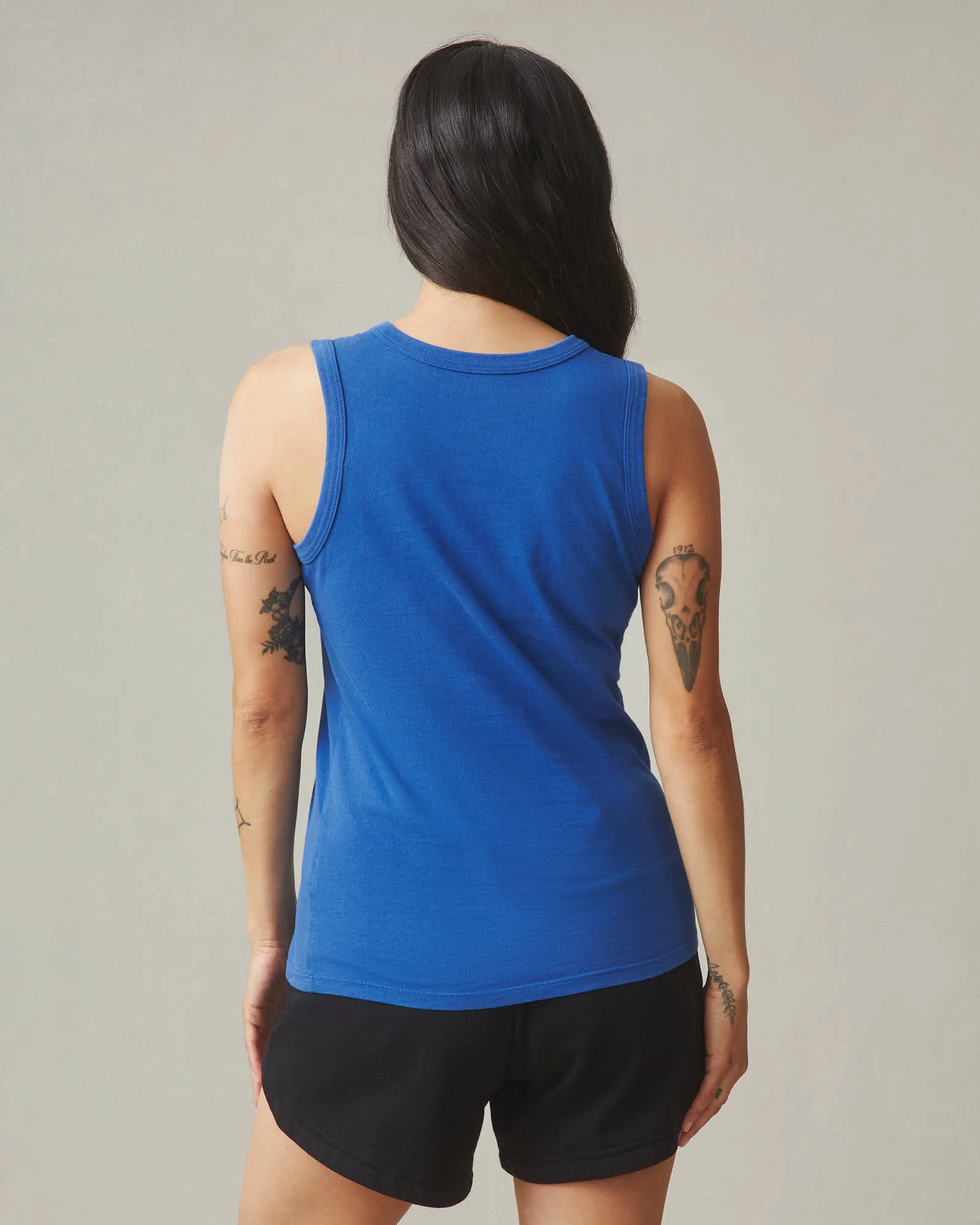 Women's Classic Cotton Muscle Tank - Blue Aura - Image 4