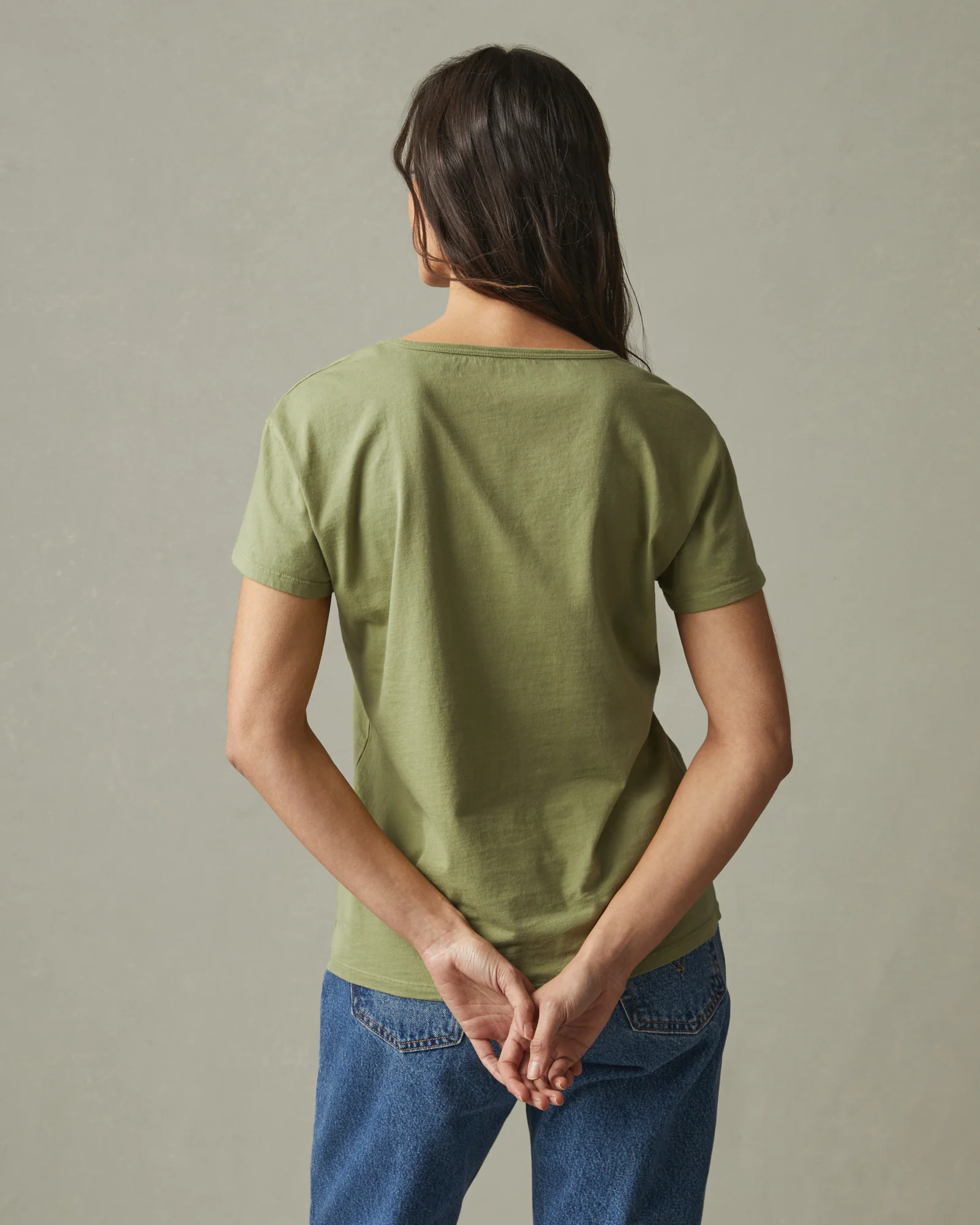 Women's Classic Cotton Scoop Tee - Pale Sage - Image 3