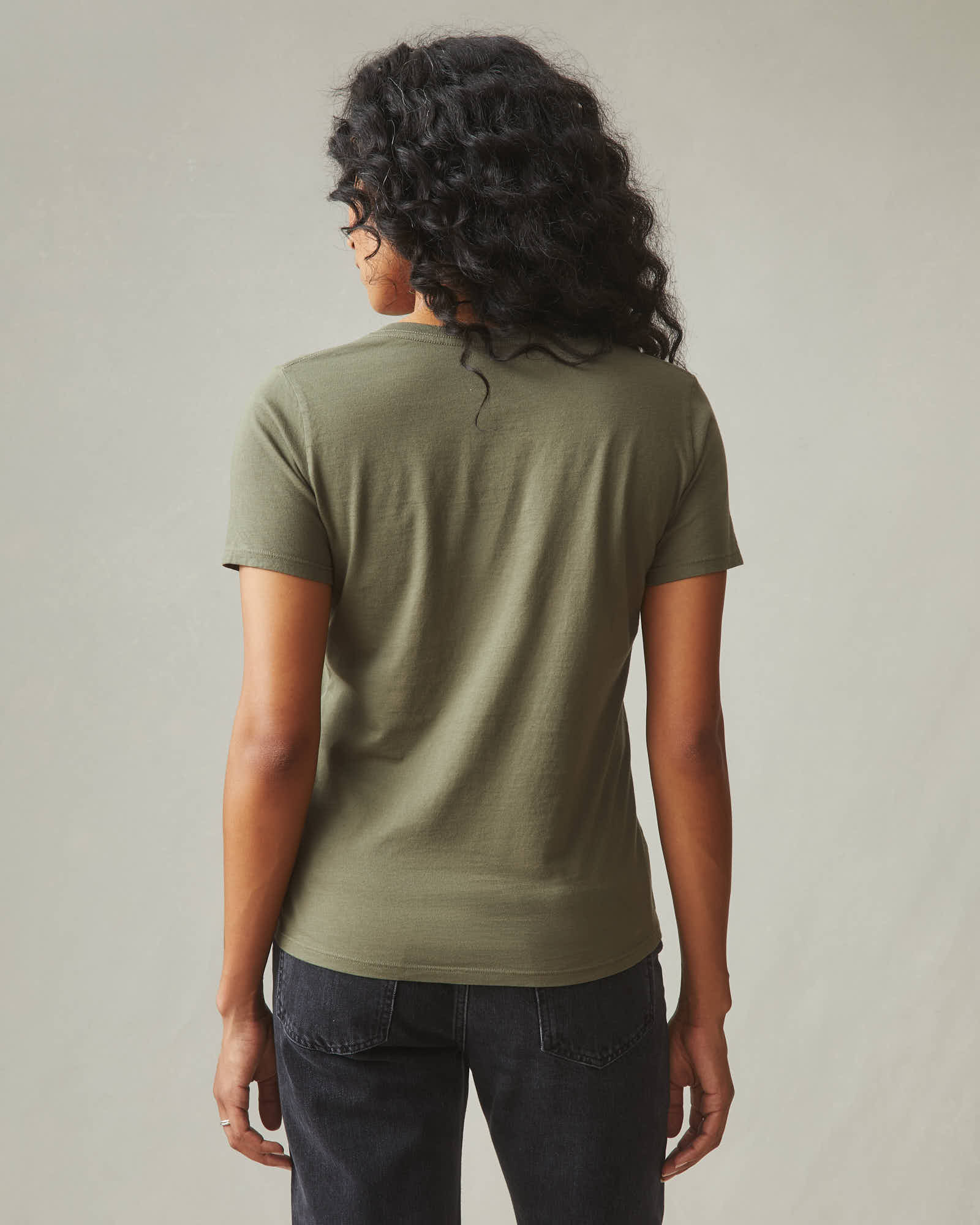 Women's Classic Cotton V-Neck Tee - Artichoke - Image 4