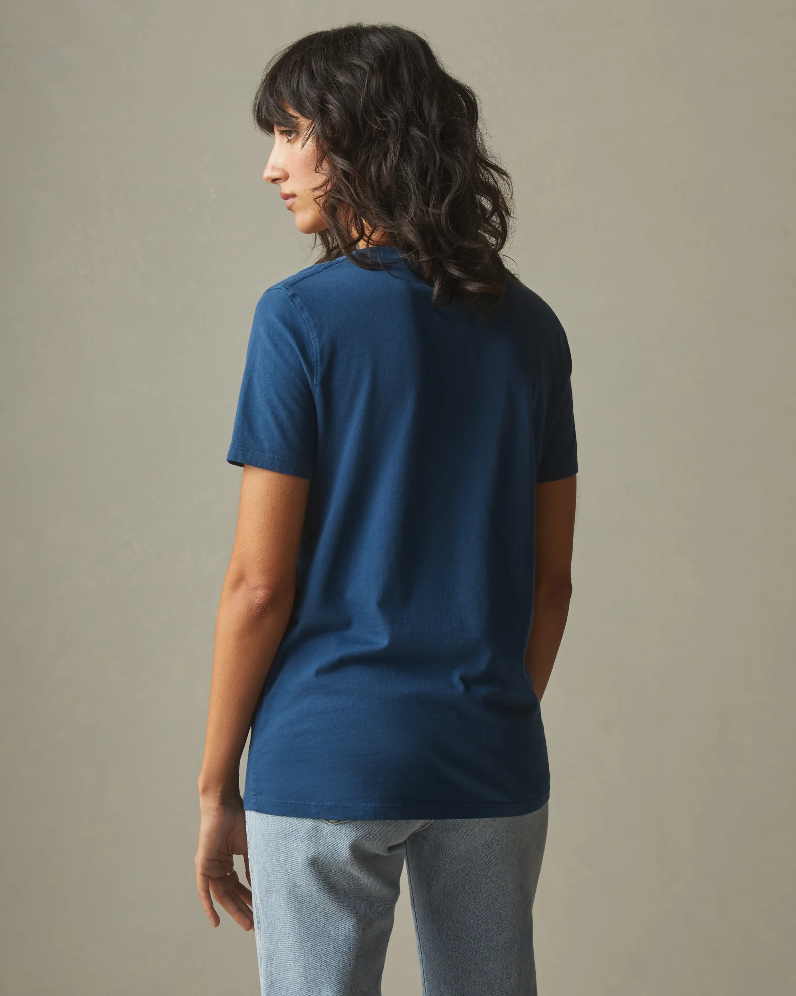 Women's Classic Cotton V-Neck Tee - Blue Storm - Image 2