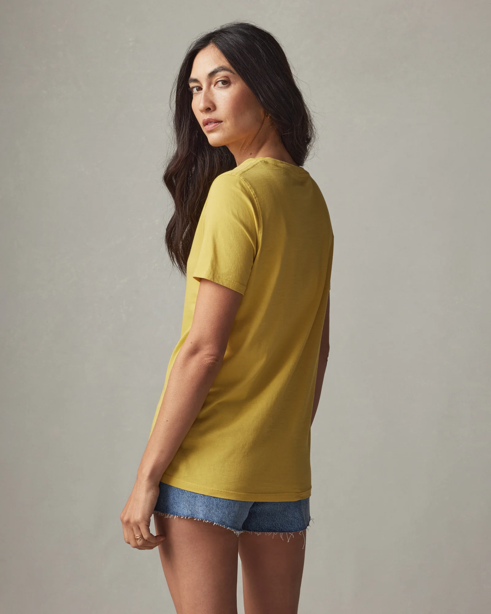 Women's Classic Cotton V-Neck Tee - Flaxen - Image 3