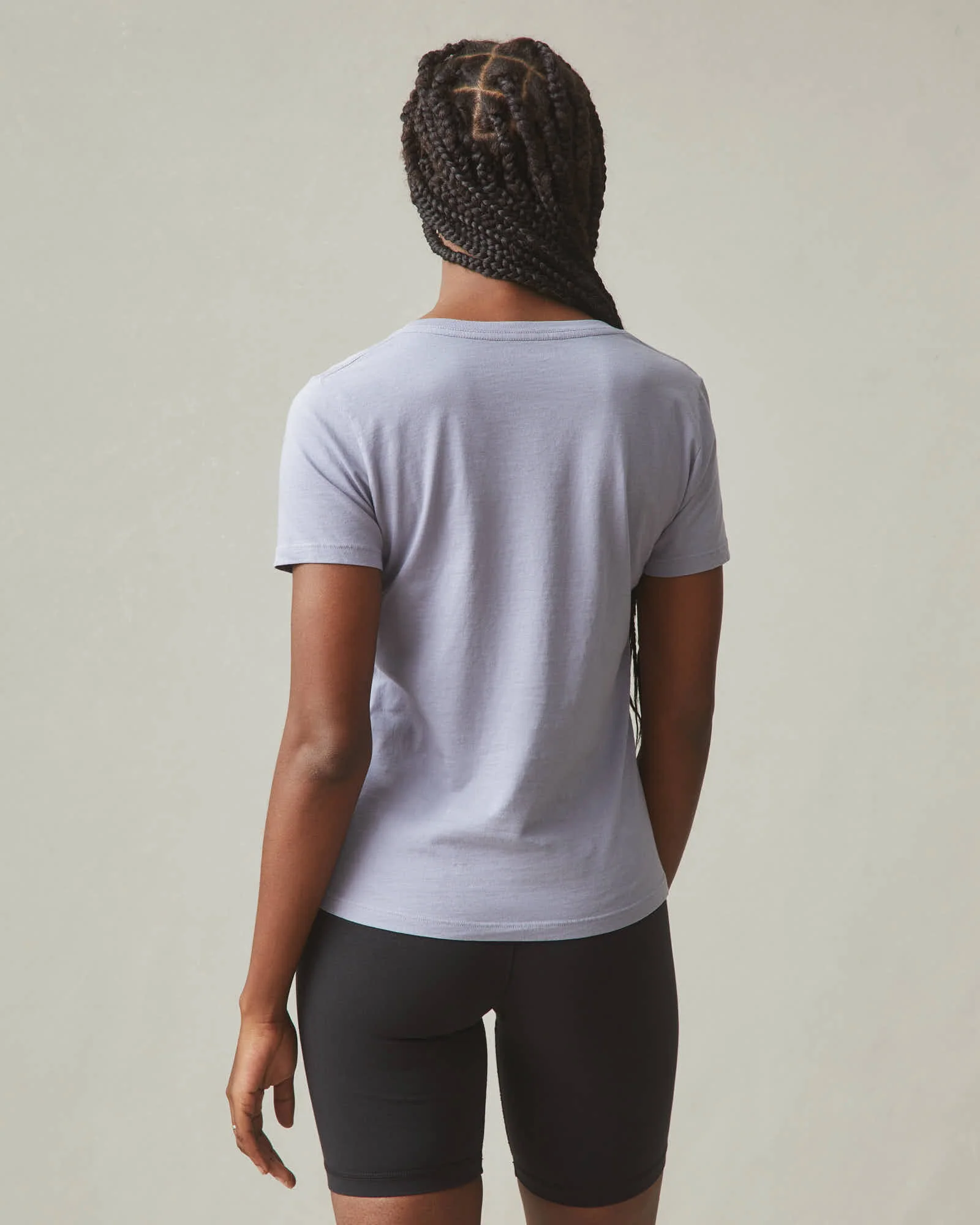 Women's Classic Cotton V-Neck Tee - Grey Lavender - Image 3