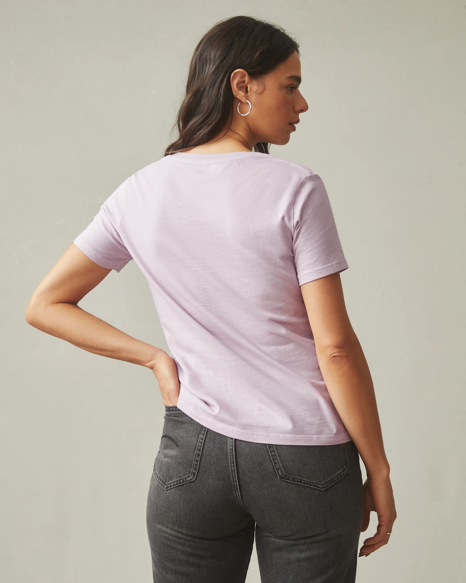 Women's Classic Cotton V-Neck Tee - Keepsake Lilac - Image 3