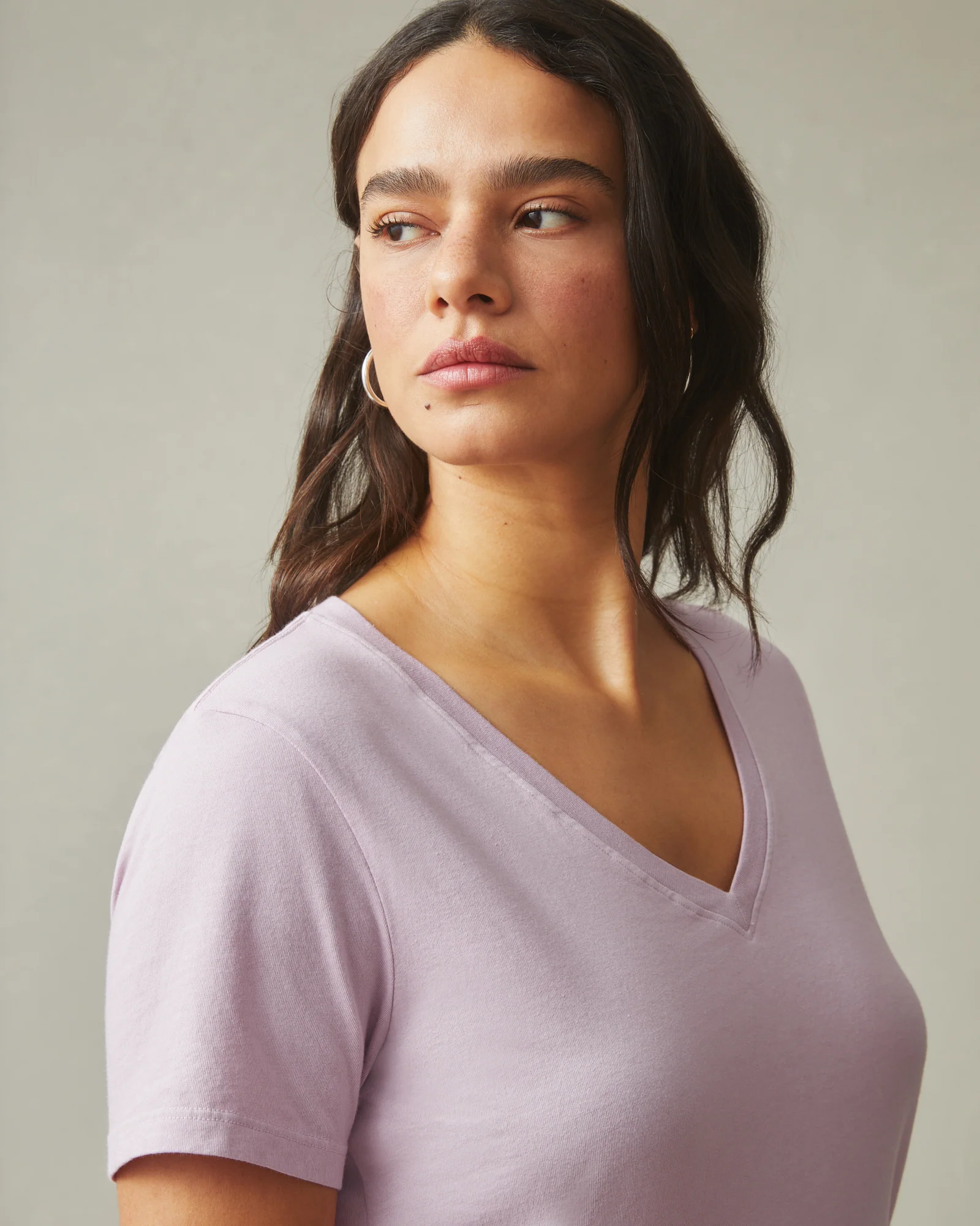 Women's Classic Cotton V-Neck Tee - Keepsake Lilac - Image 4