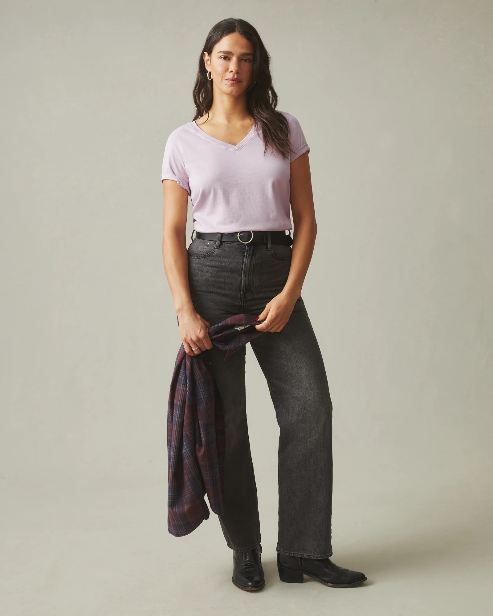 Women's Classic Cotton V-Neck Tee - Keepsake Lilac - Image 5