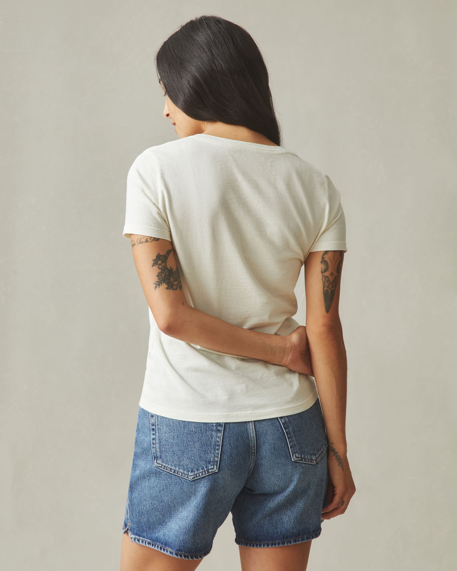 Women's Classic Cotton V-Neck Tee - Turtledove - Image 3