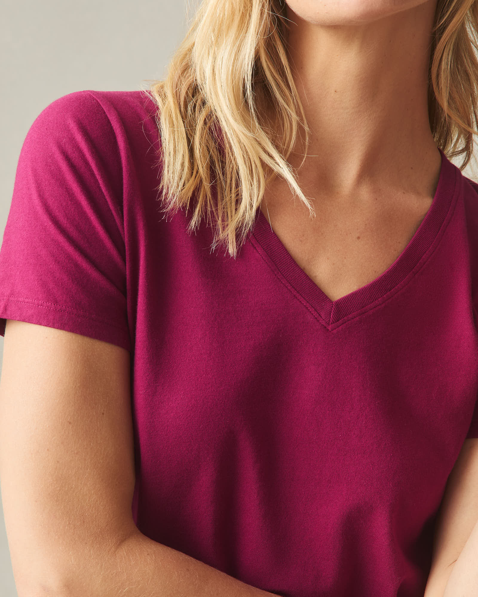 Women's Classic Cotton V-Neck Tee - Cherries Jubilee - Image 3