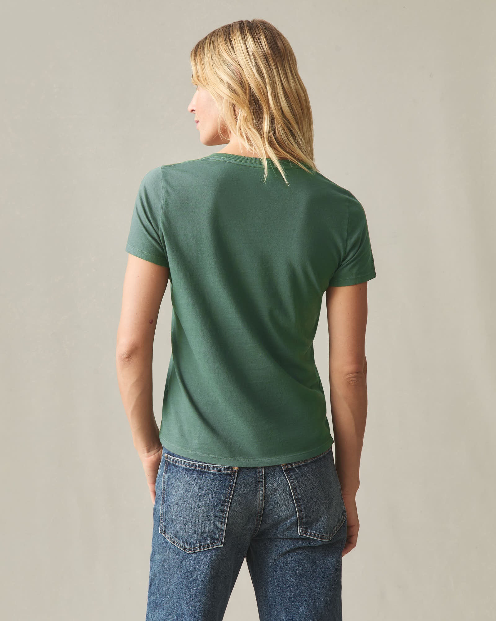 Women's Classic Cotton V-Neck Tee - Dark Forest - Image 2