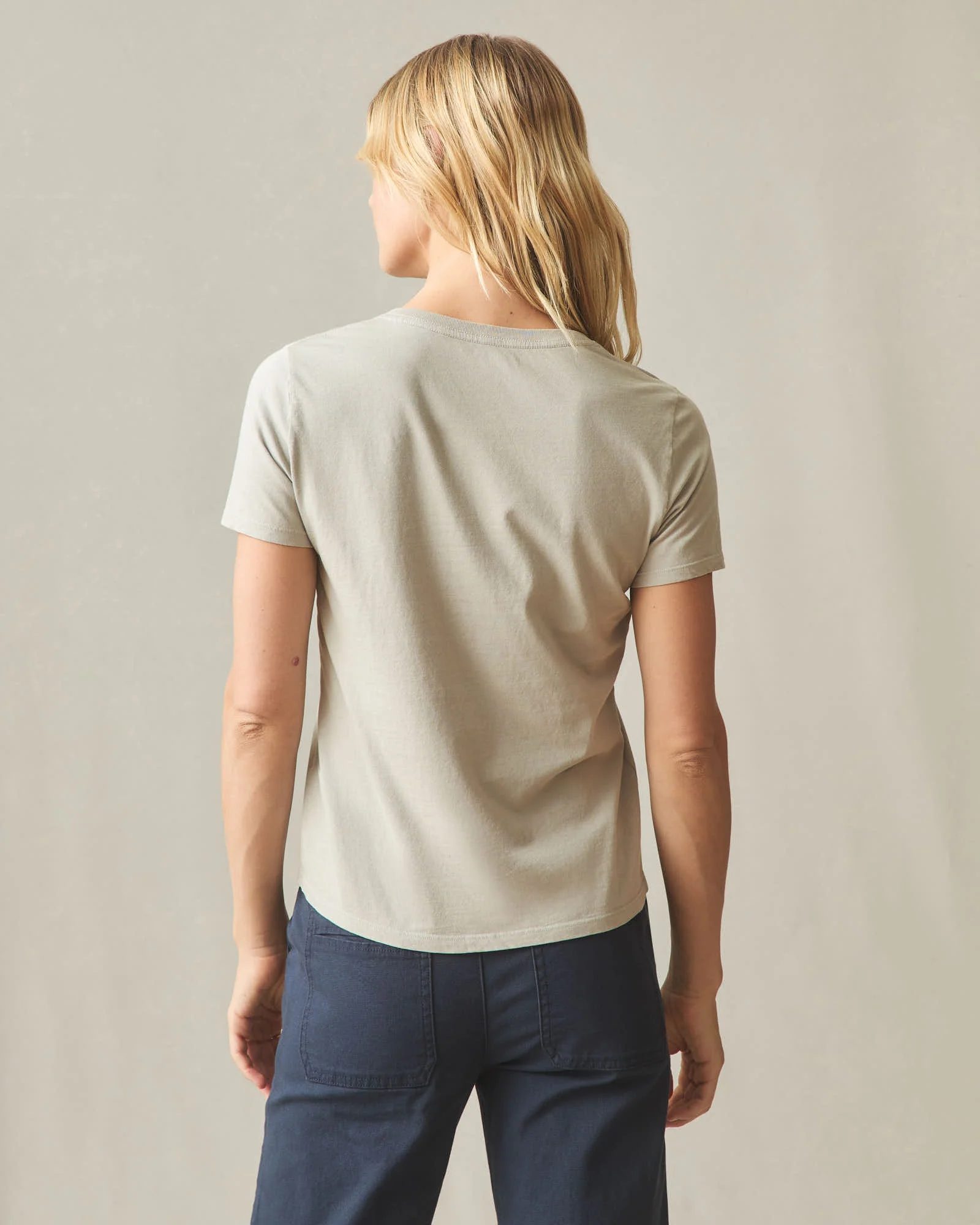 Women's Classic Cotton V-Neck Tee - Feather Grey - Image 2
