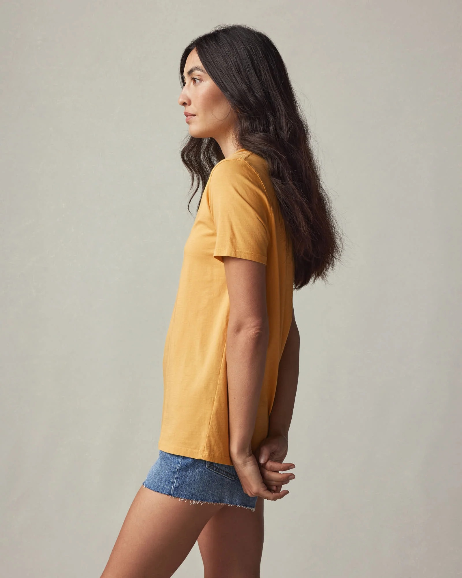 Women's Classic Cotton V-Neck Tee - Golden Apricot - Image 3