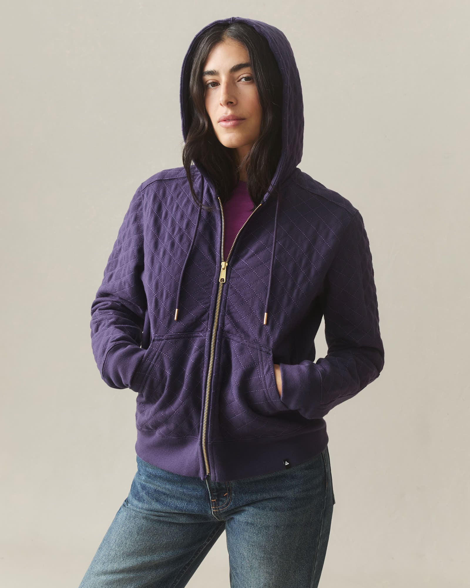 Women's Diamond Stitch Classic Full Zip 2.0 - Purple Velvet - Image 2