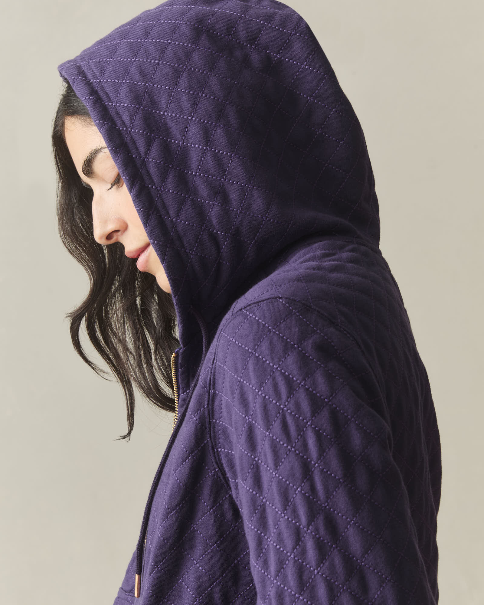 Women's Diamond Stitch Classic Full Zip 2.0 - Purple Velvet - Image 5