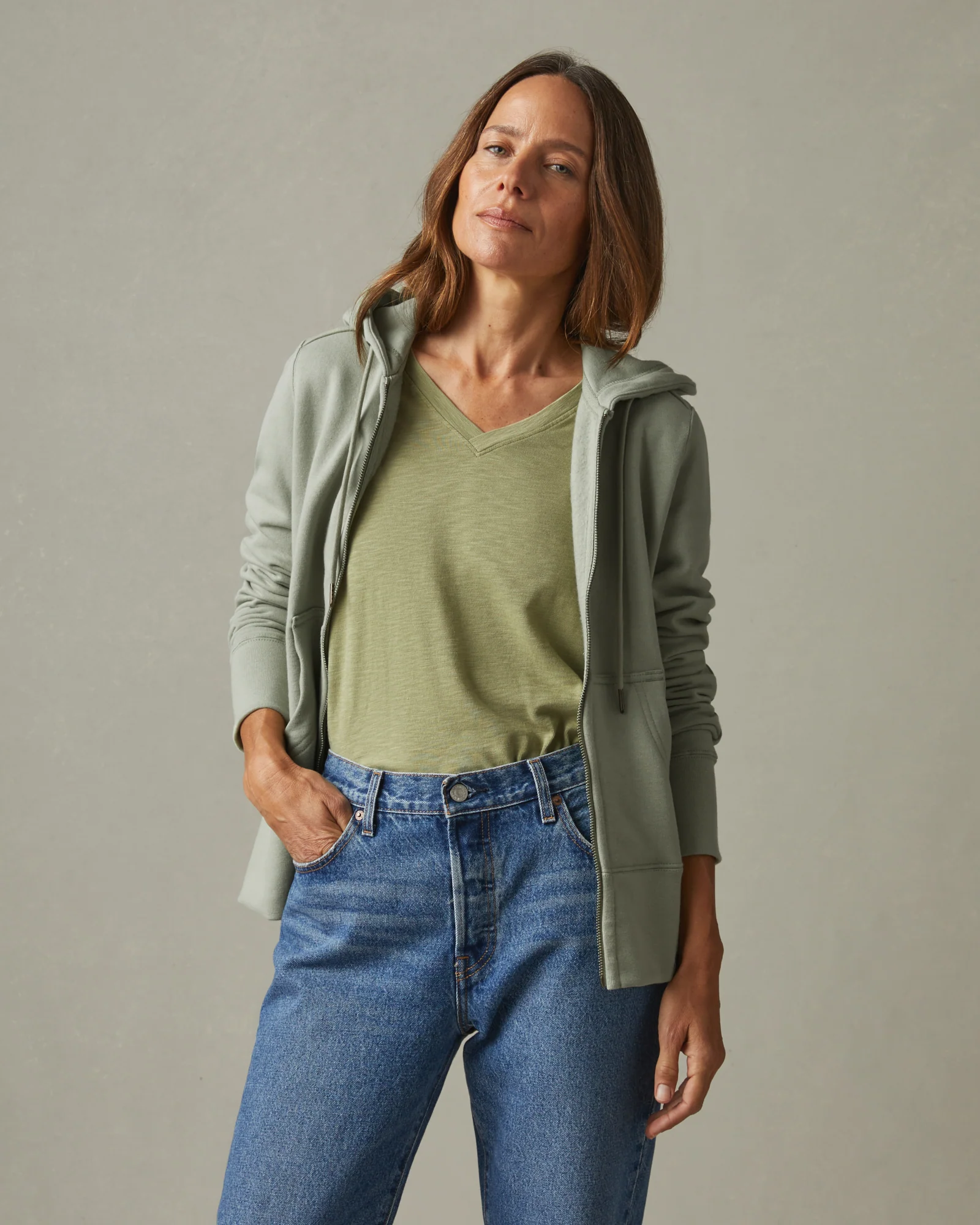 womens-classic-full-zip-light-fatigue - Image 5