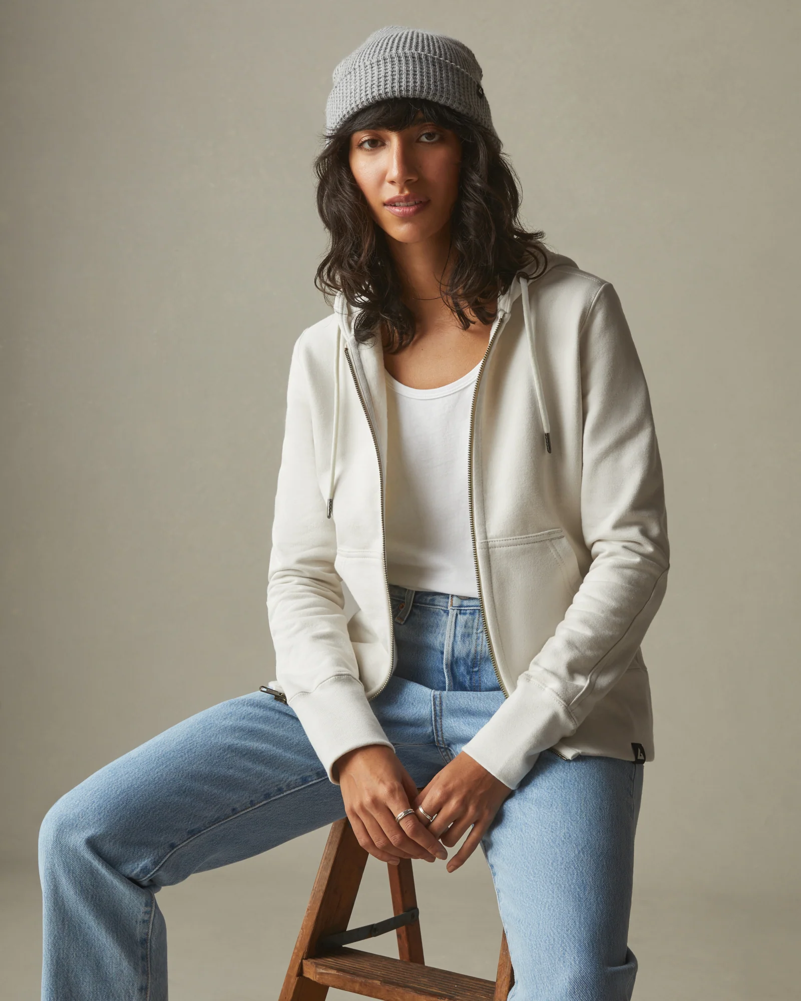 womens-classic-full-zip-white-smoke - Image 2