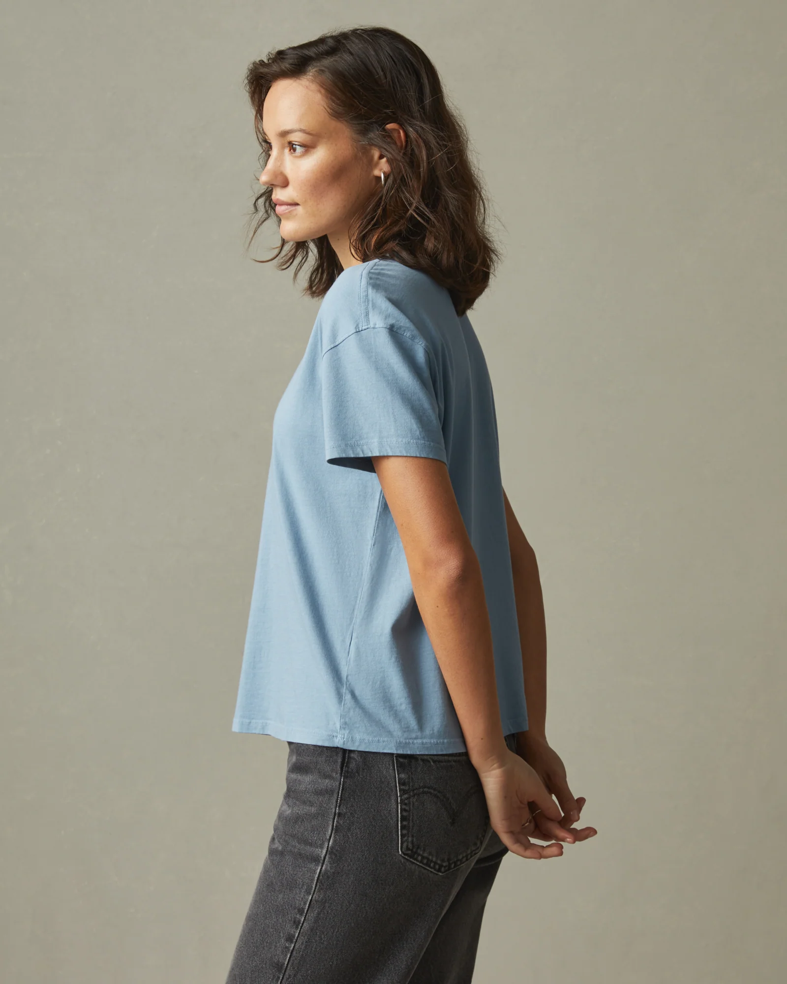Women's Classic Relaxed Crew Tee - Mountain Blue - Image 2
