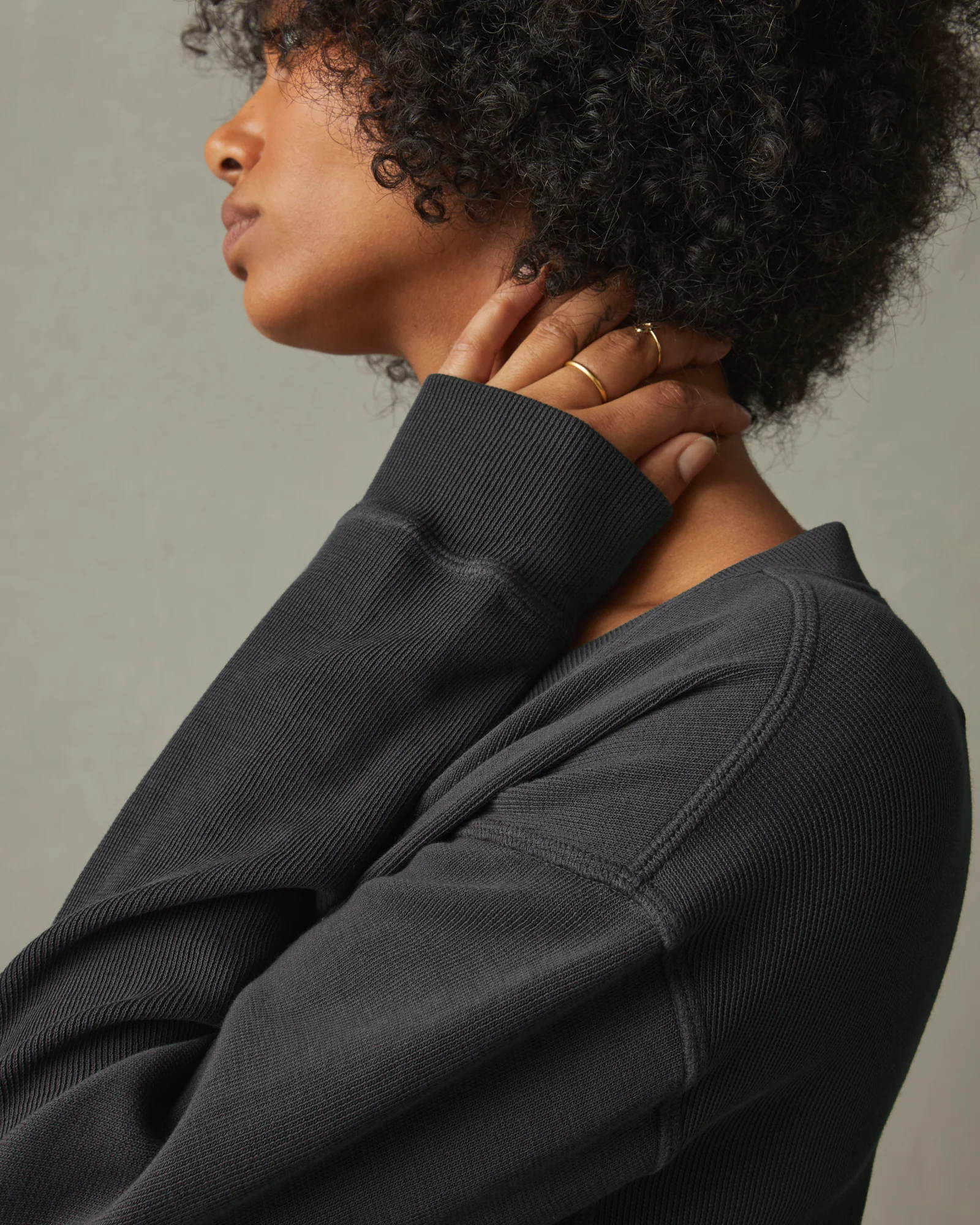 Women's Cotton V-Neck Sweater - Stone - Image 4