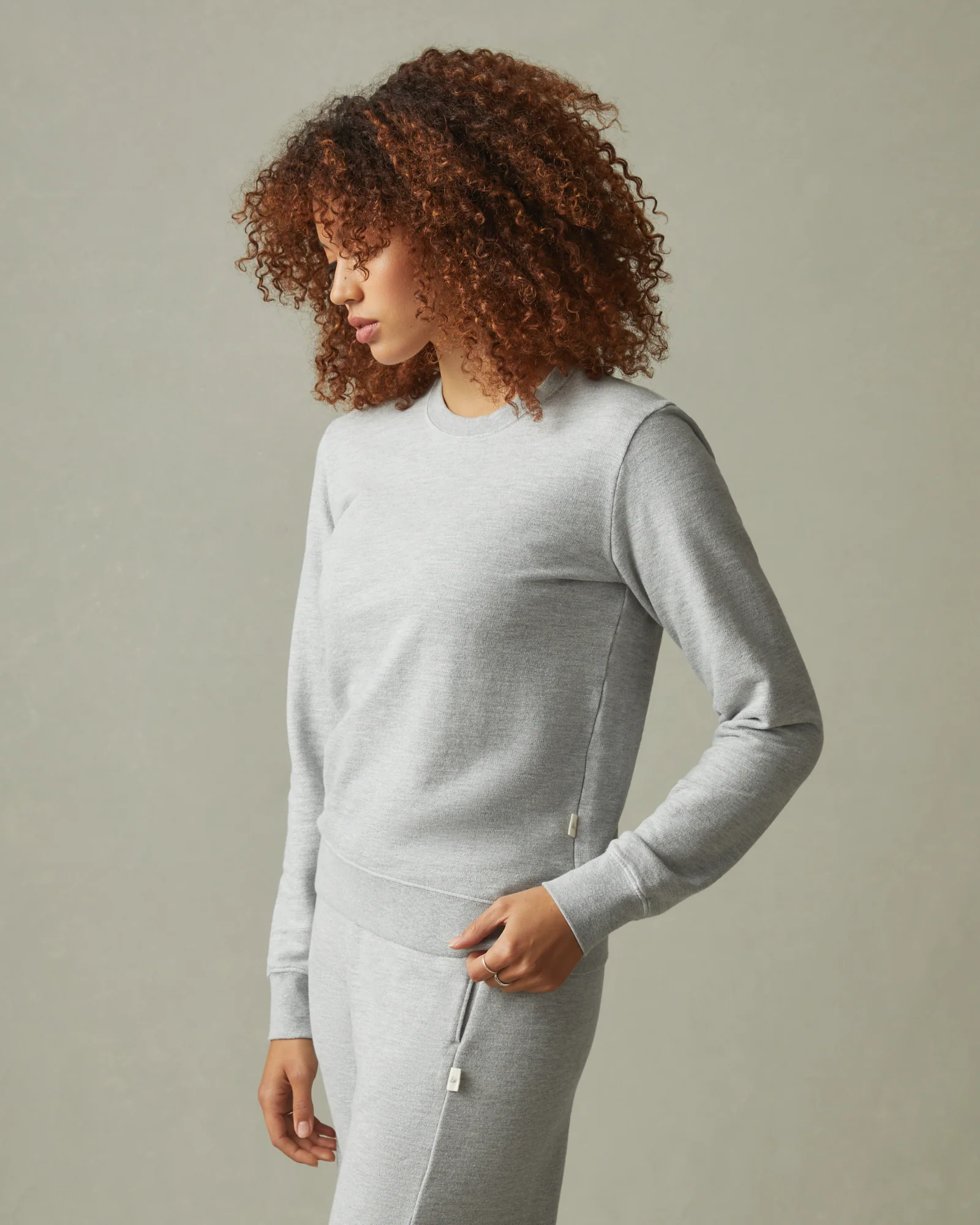 Women's French Terry Crew Sweatshirt - Ash Heather - Image 2