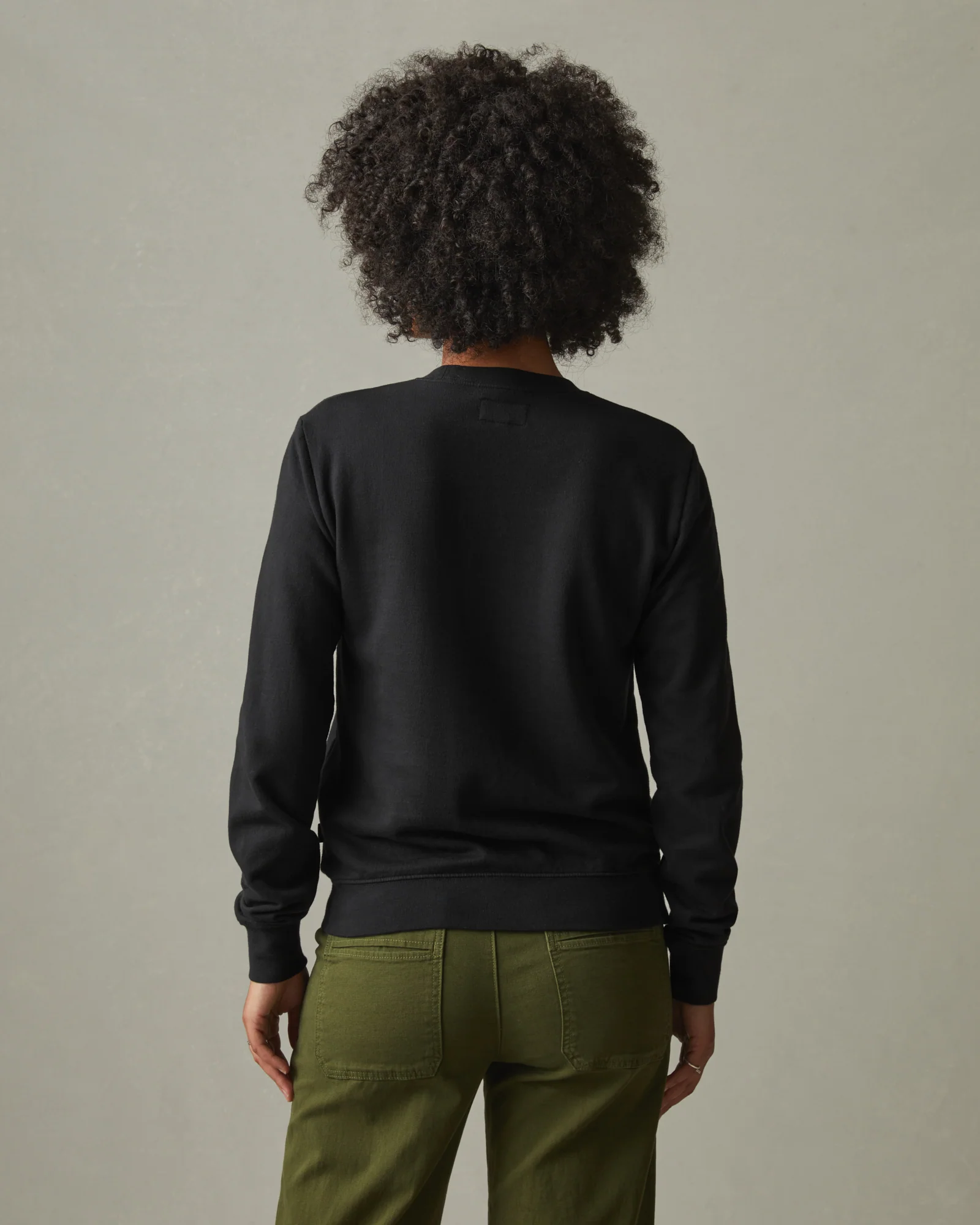 Women's French Terry Crew Sweatshirt - Black - Image 3