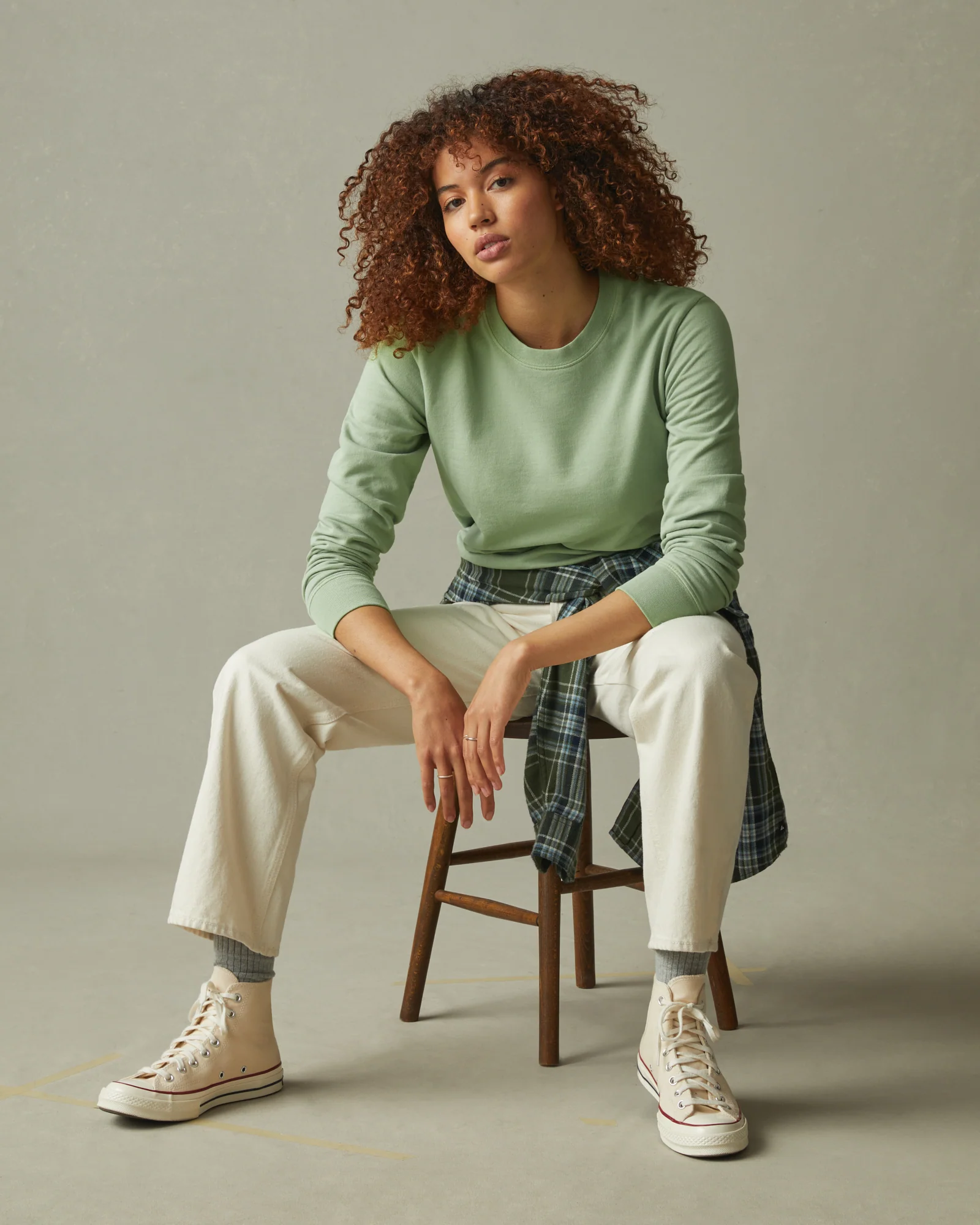 Women's French Terry Crew Sweatshirt - Forest Shade - Image 5