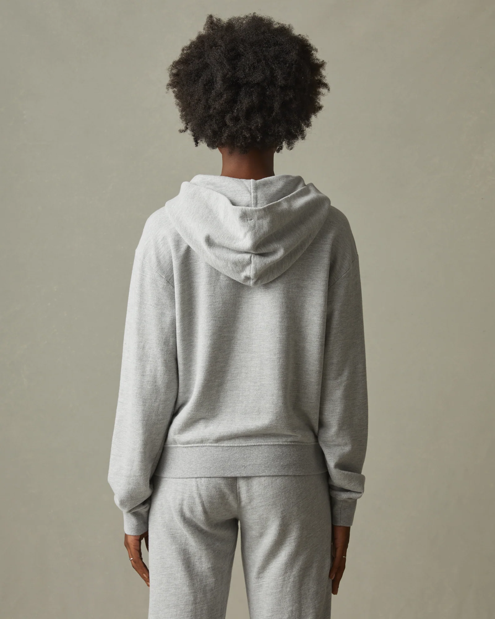 Women's French Terry Half Zip Hoodie - Ash Heather - Image 3