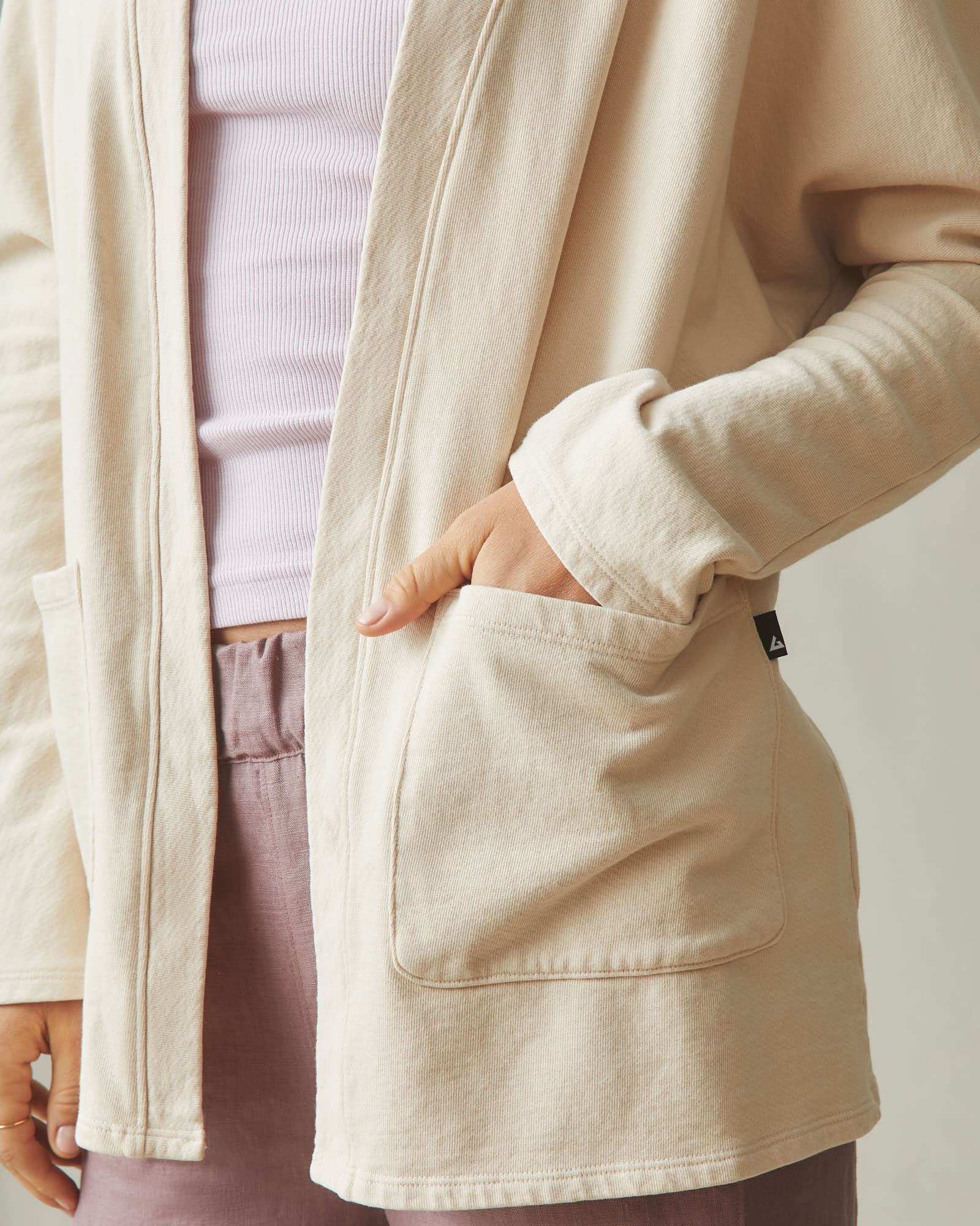 Women's French Terry Cardigan - Cotton - Image 4