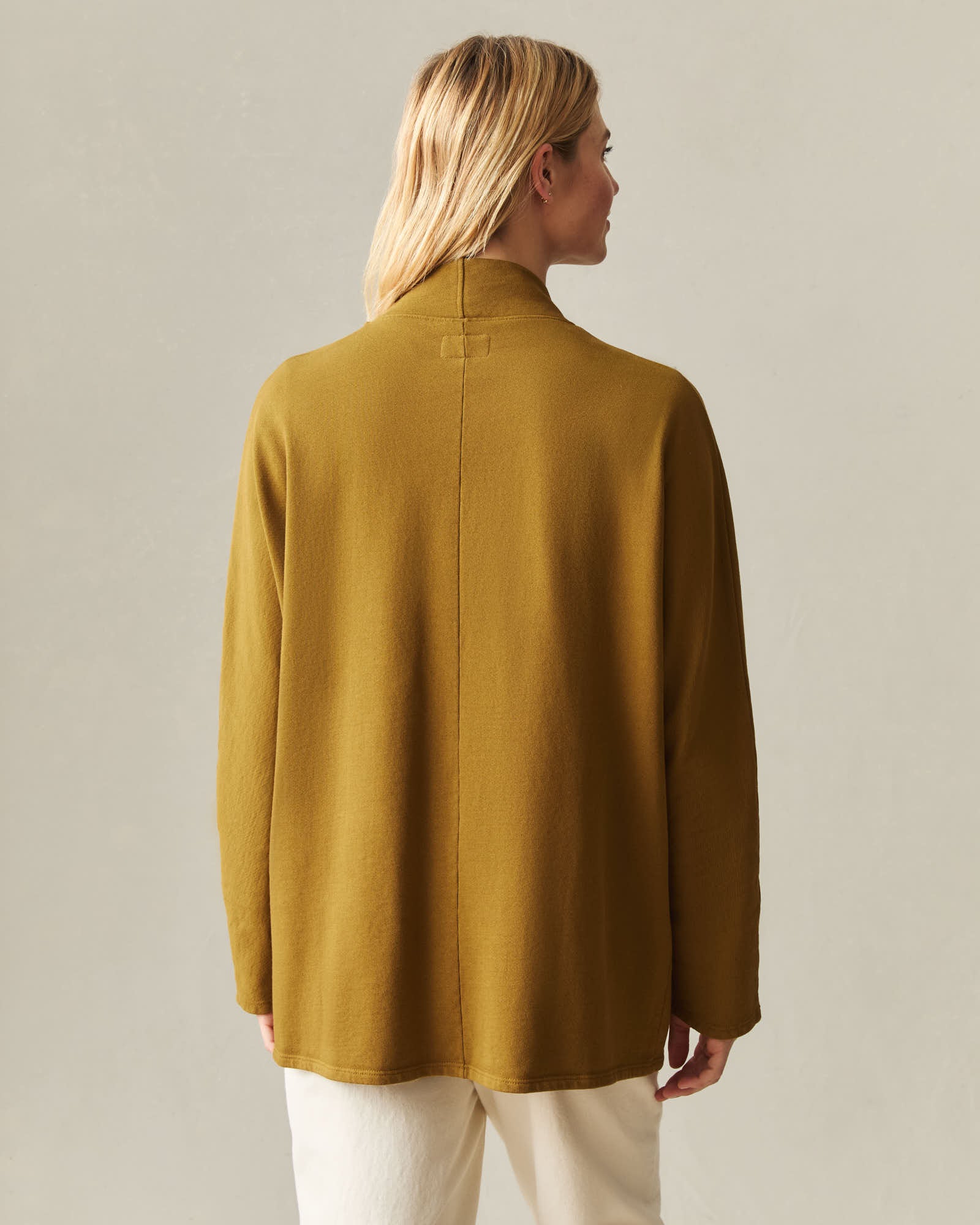 Women's French Terry Cardigan  - Tapenade - Image 3