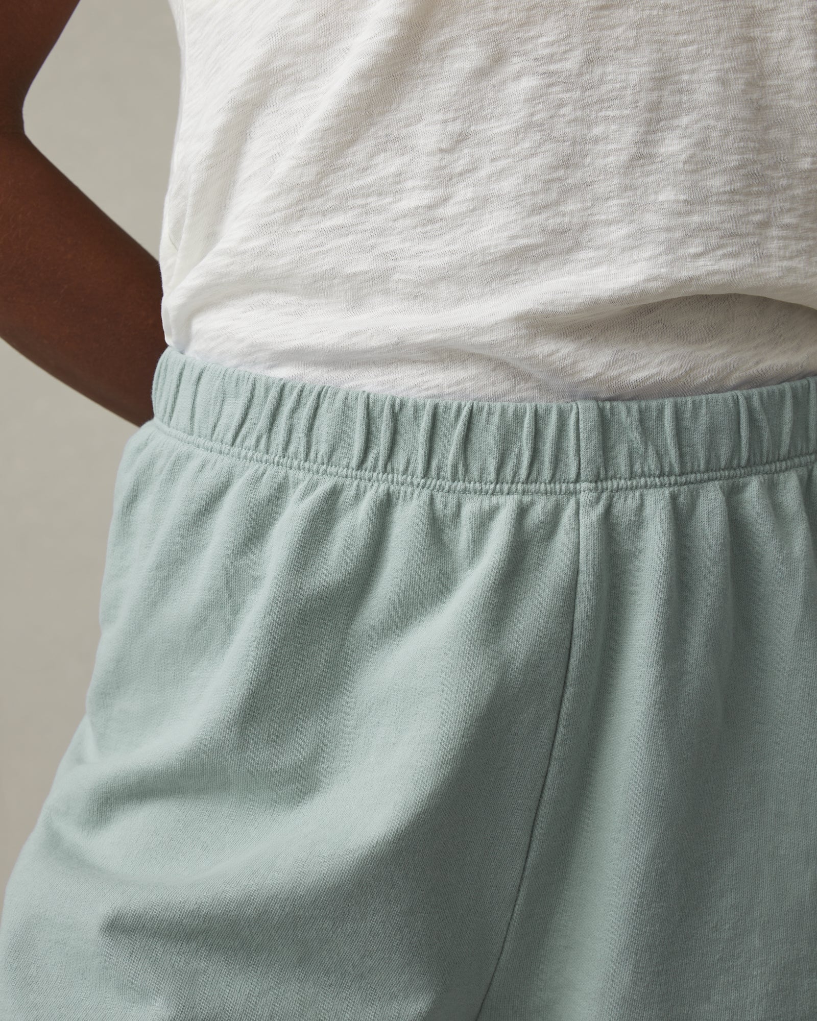 Women's French Terry Sweatshort - Aqua Grey - Image 2