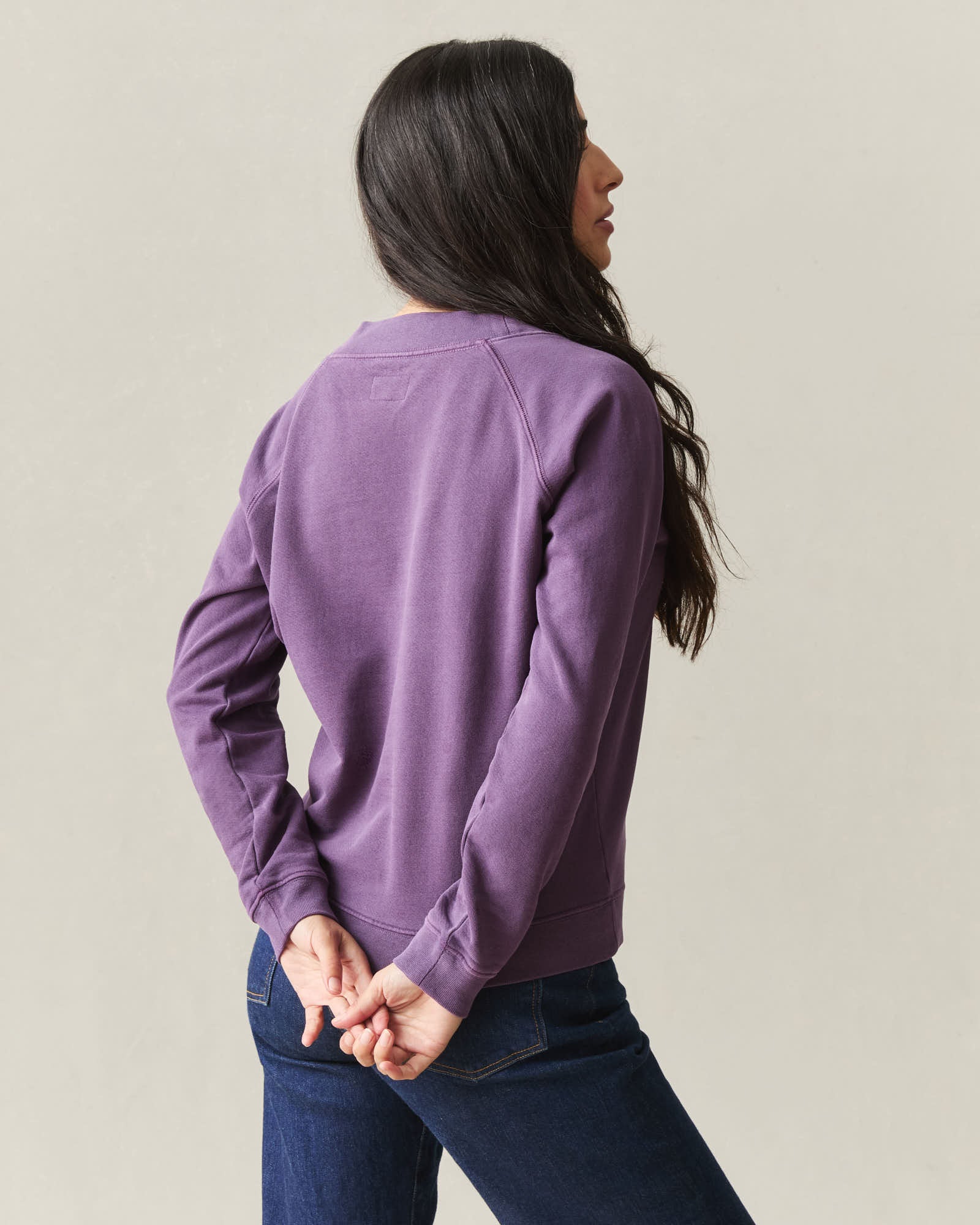 Women's French Terry V-Neck - Shadow Purple - Image 3