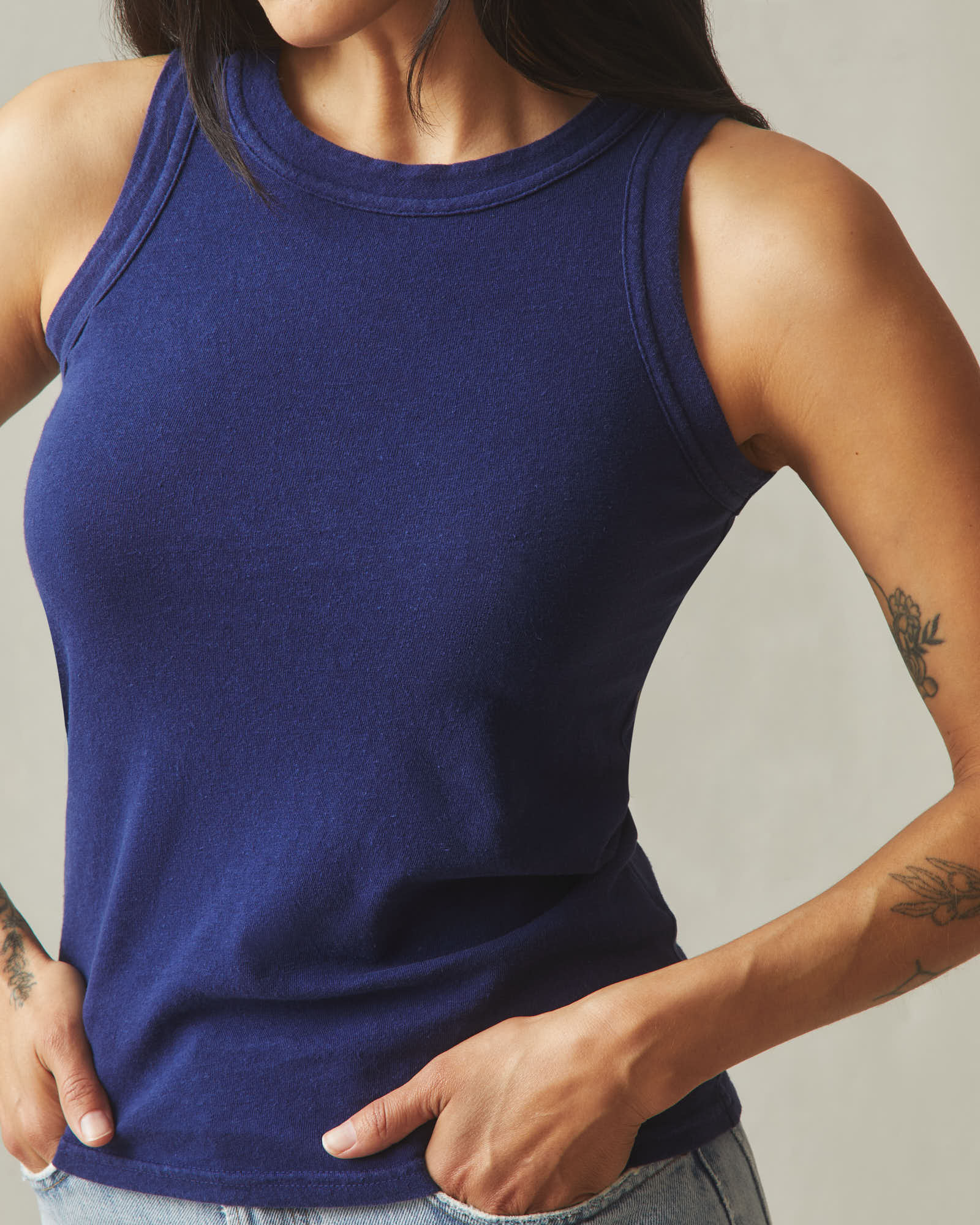 Women's Hemp Tank - Ocean Cavern - Image 3