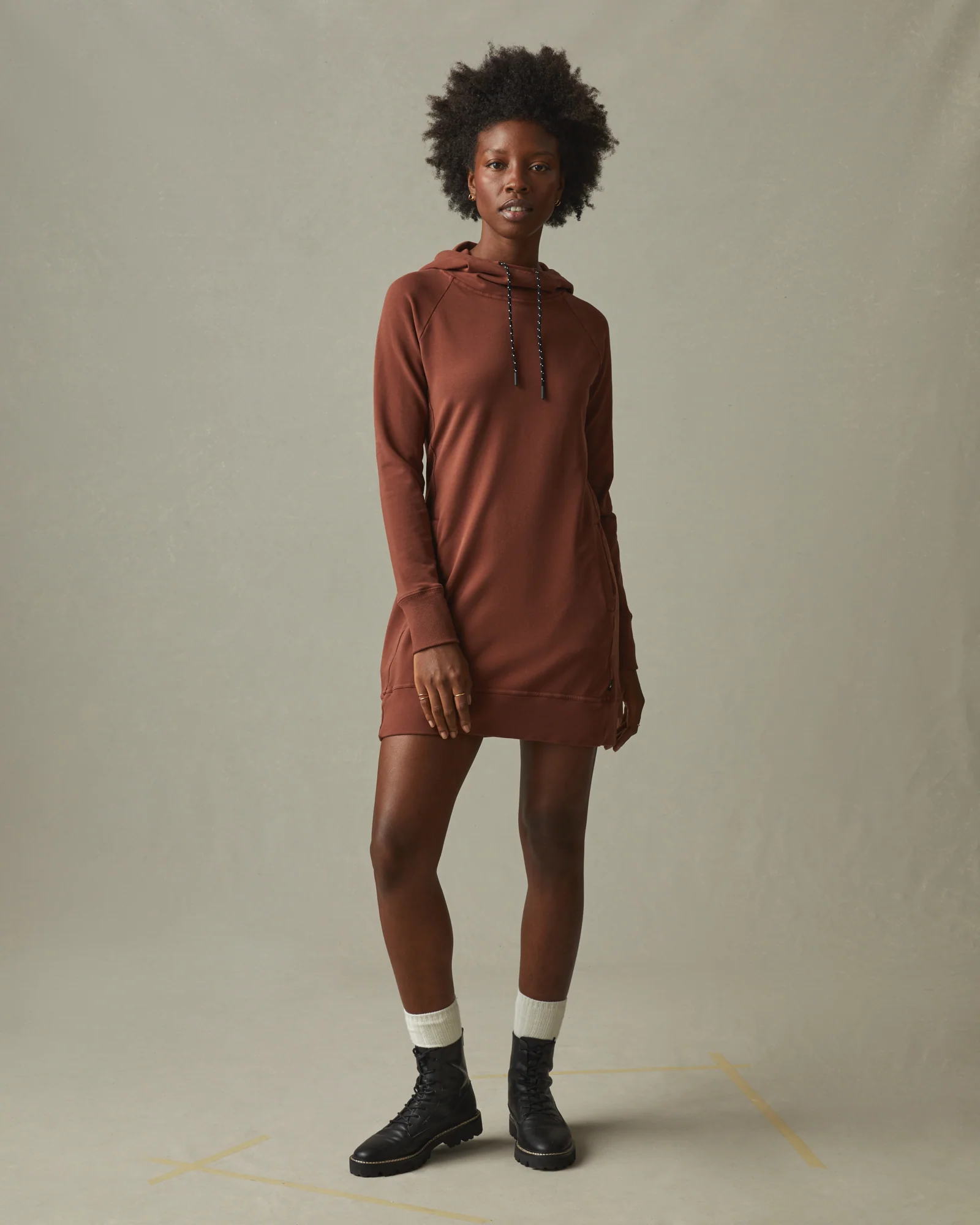 Women's Hoodie Dress - Sequoia Red