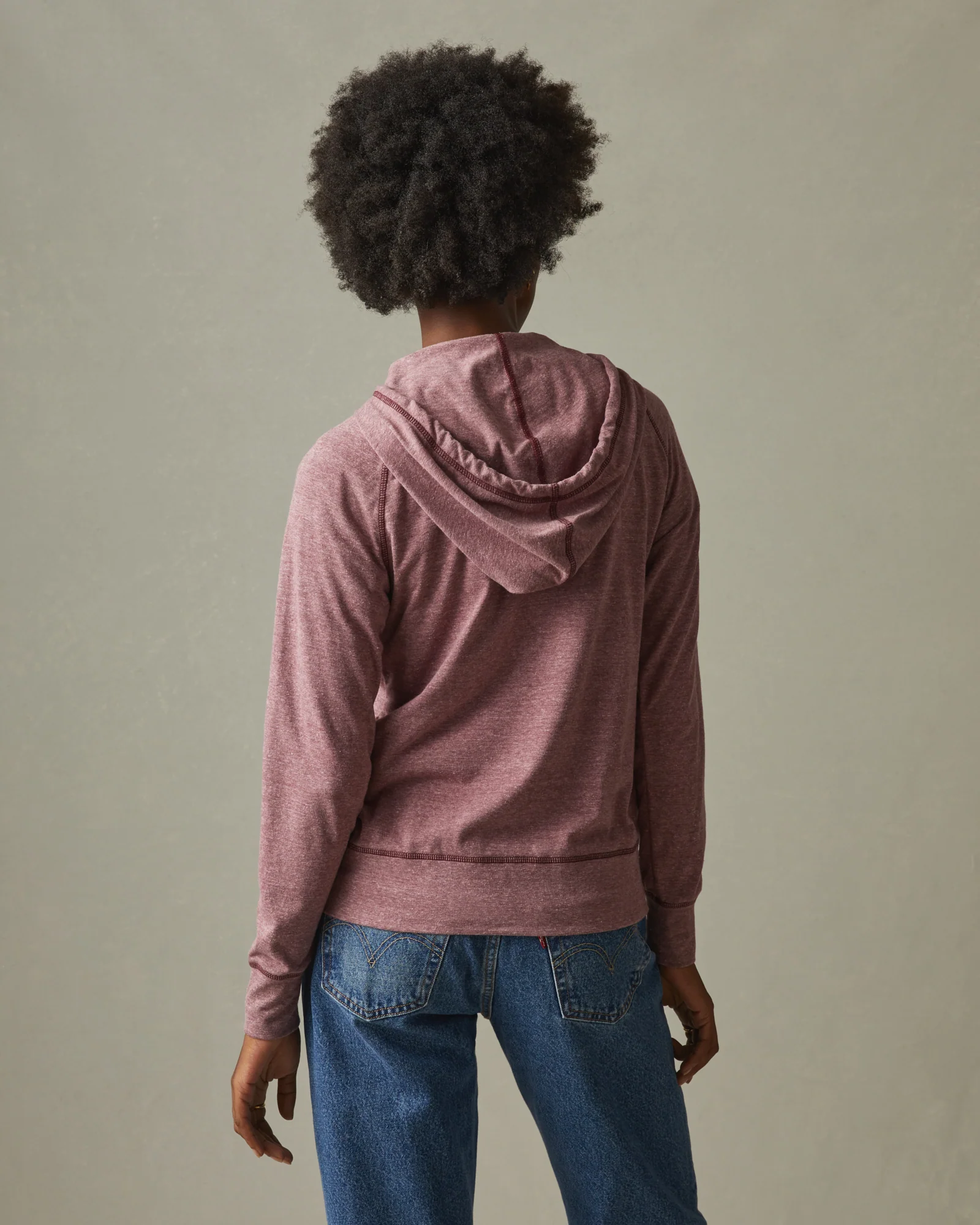 Women's Lightweight Full Zip - Bonfire Red Heather - Image 4