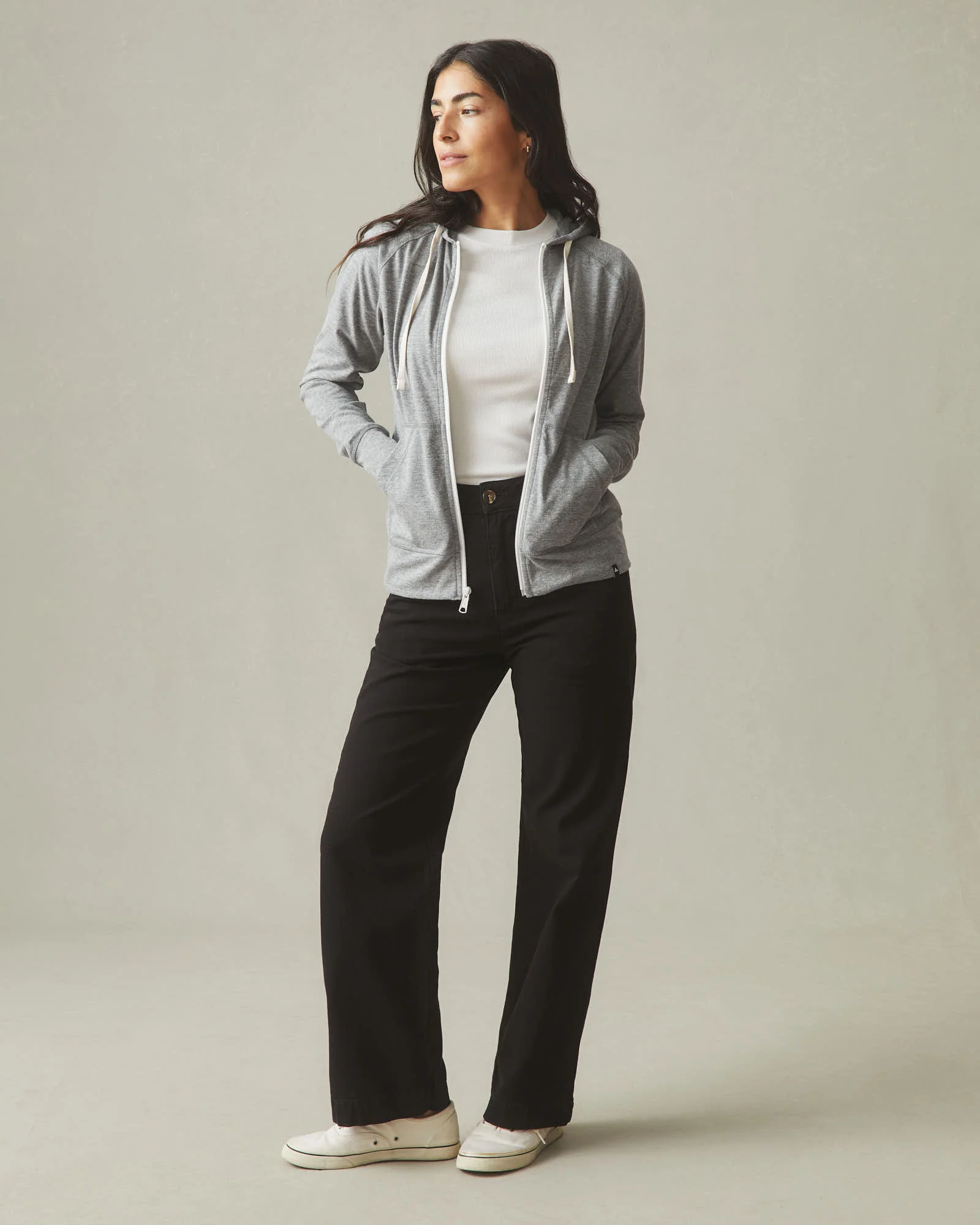 Women's Lightweight Full Zip - Dark Charcoal Heather - Image 6