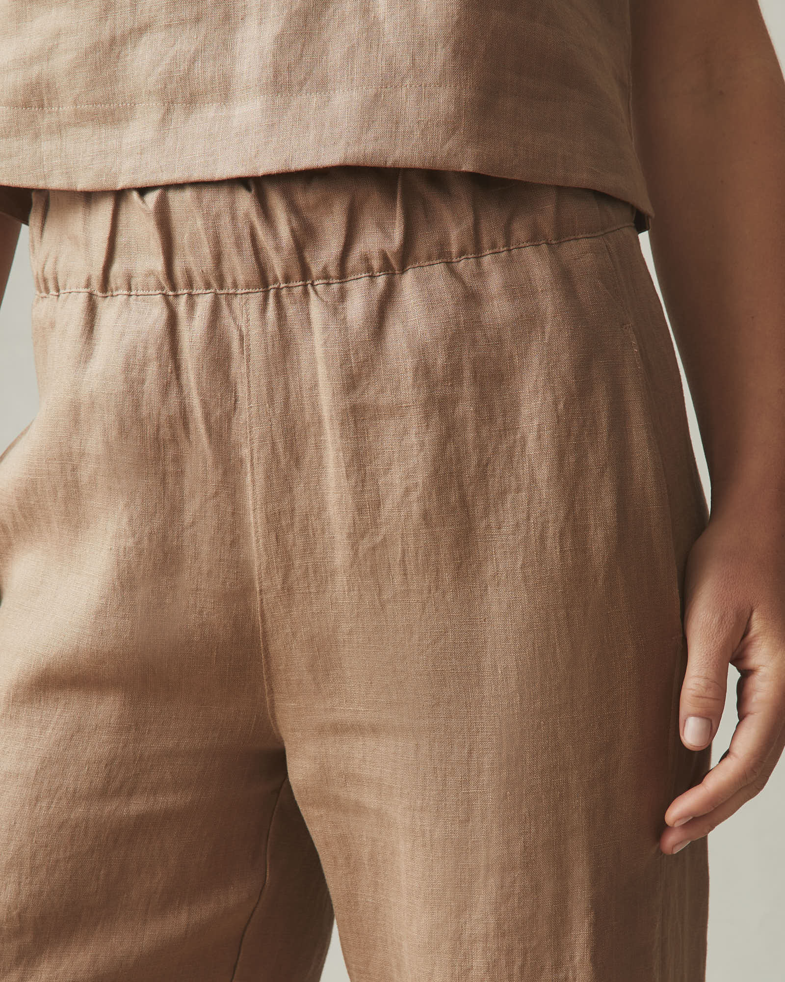Women's Linen Wide Leg Pant - Pine Bark - Image 2