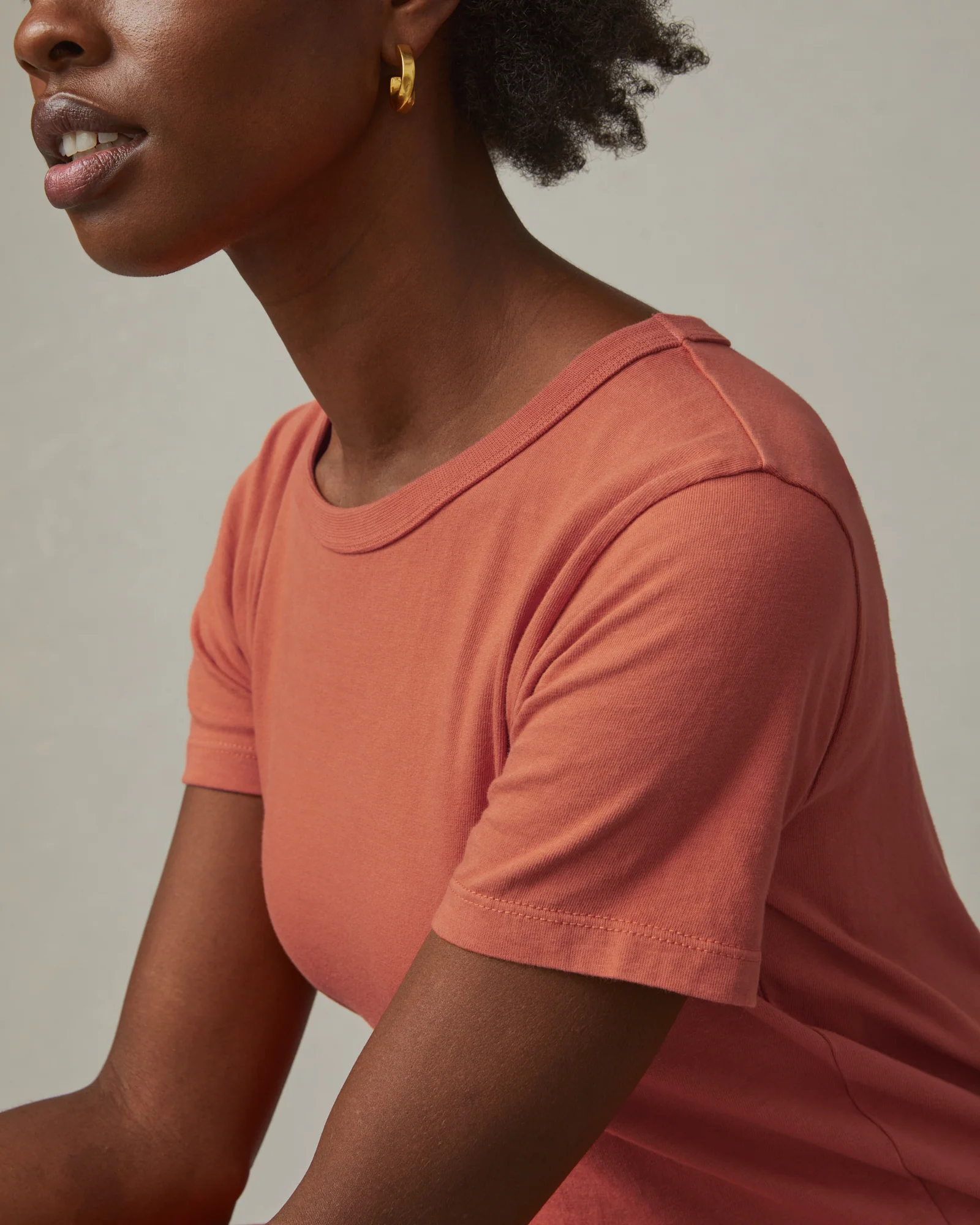 Women's Midi Tee Dress - Deep Apricot - Image 3