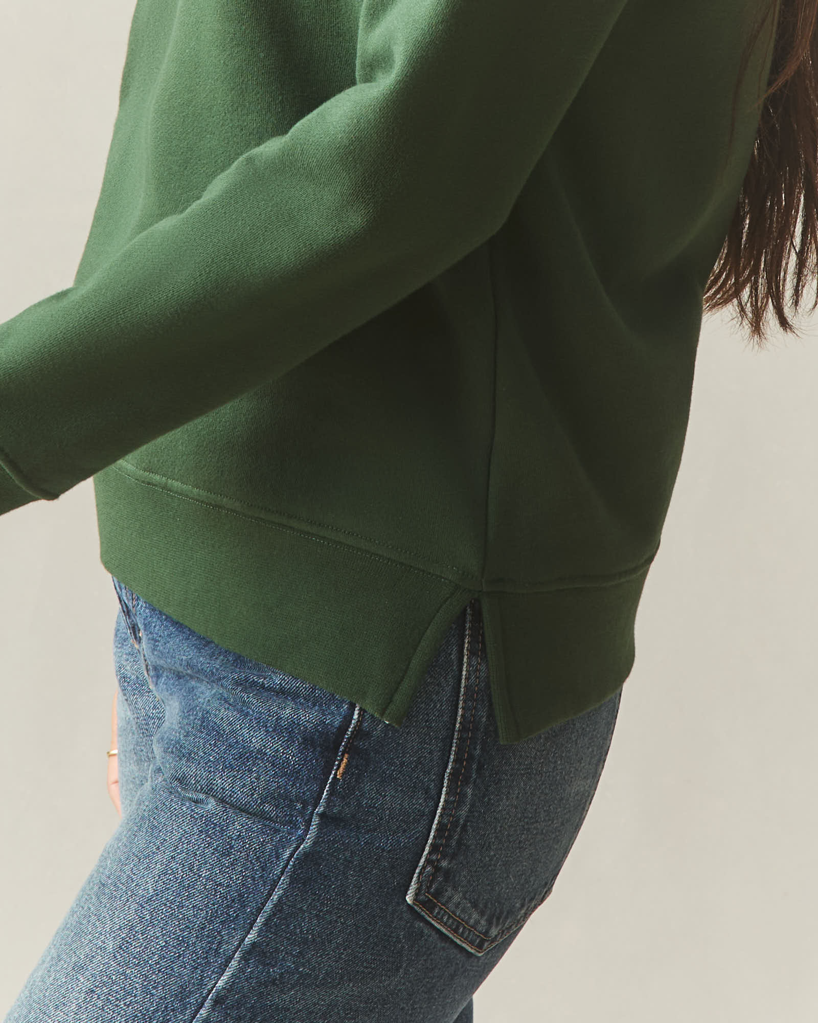 Women's Midweight Crewneck - Green Moss - Image 7