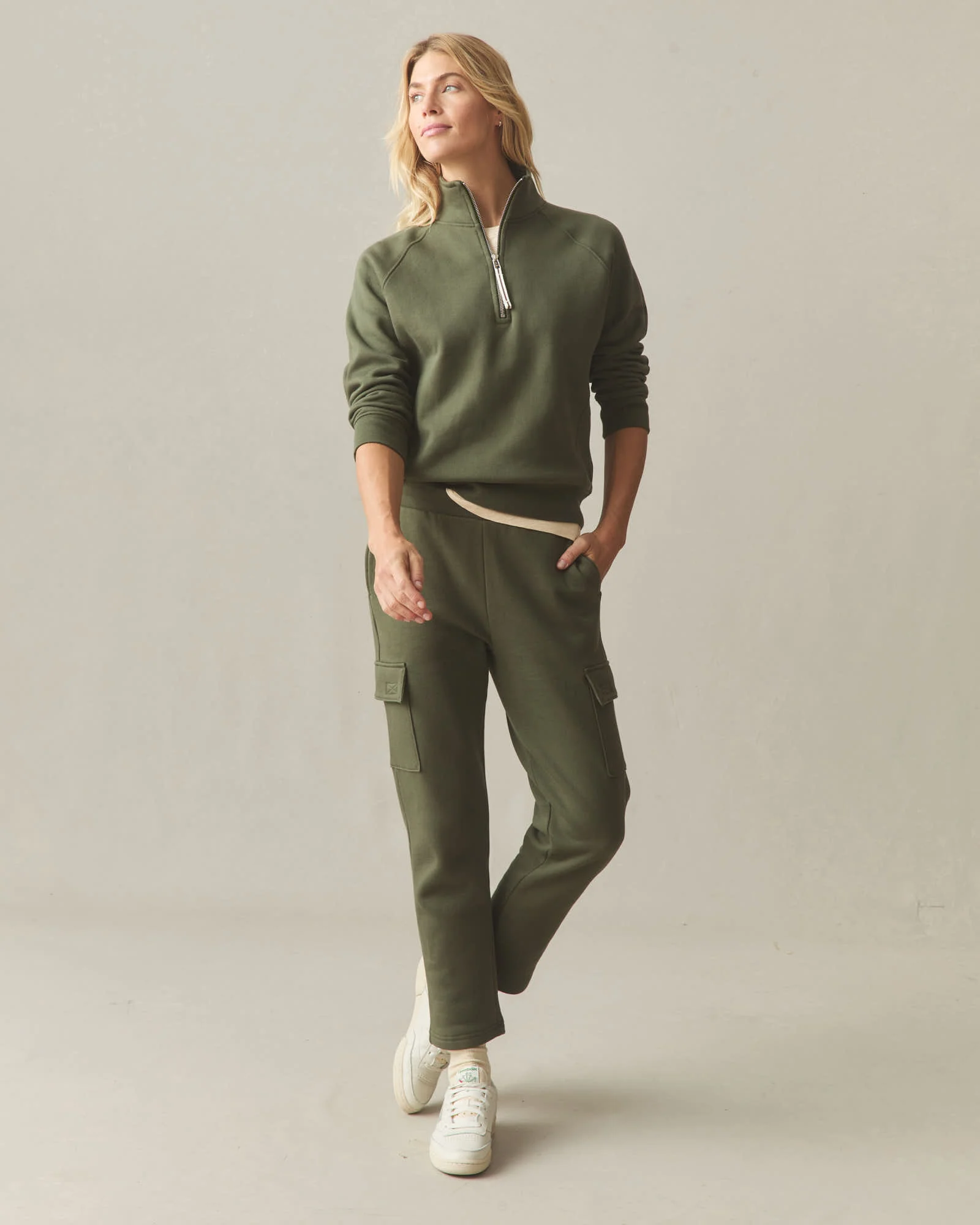Women's Midweight Half Zip - Loden - Image 7