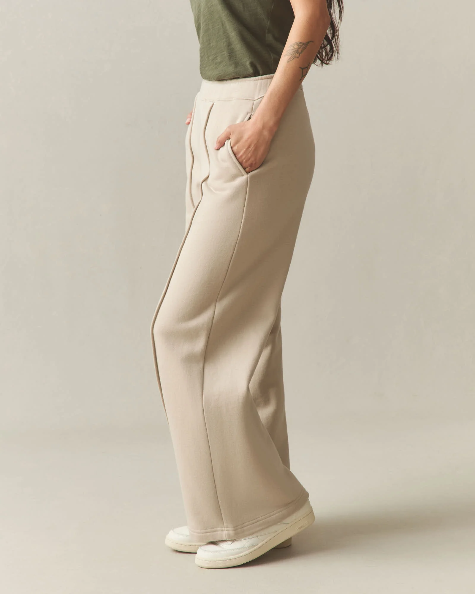 Women's Pintuck Flare Pant - Cobblestone - Image 3